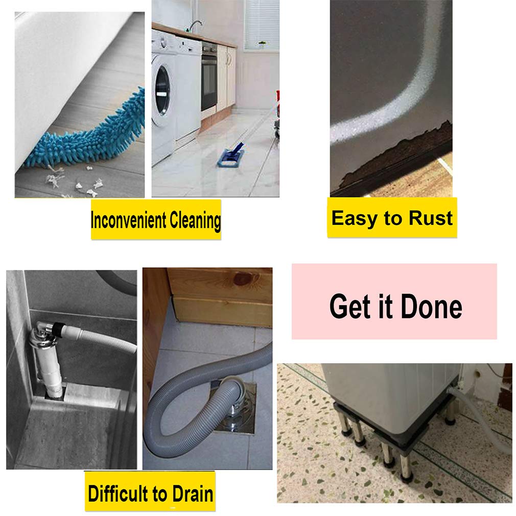 Adjustable 4-Leg Refrigerator Holder Bracket & Washing Machine Base Stand - Extendable Appliance Fridge Stand (29-32cm Height) for Kitchen, Laundry Room & Outdoor Plant Container Storage