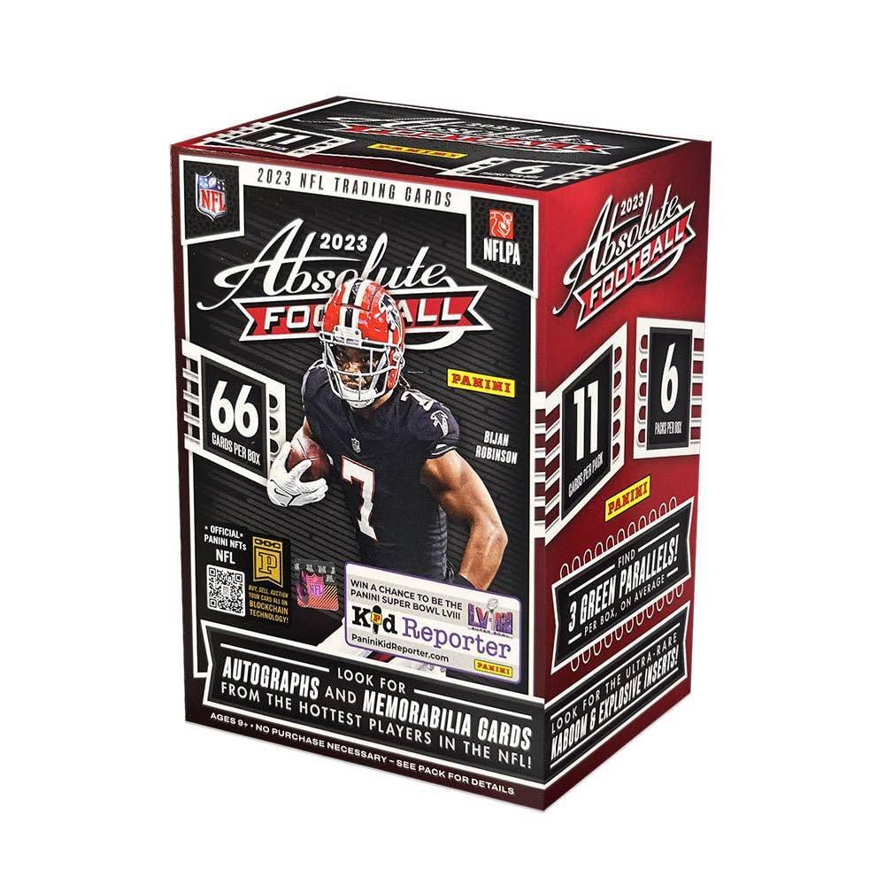 2023 Panini Absolute Football Blaster Box - 12 Packs, 6 Cards Each | NFL Trading Cards for Collectors & Fans | Perfect for Gifts, Investments & Fantasy Football