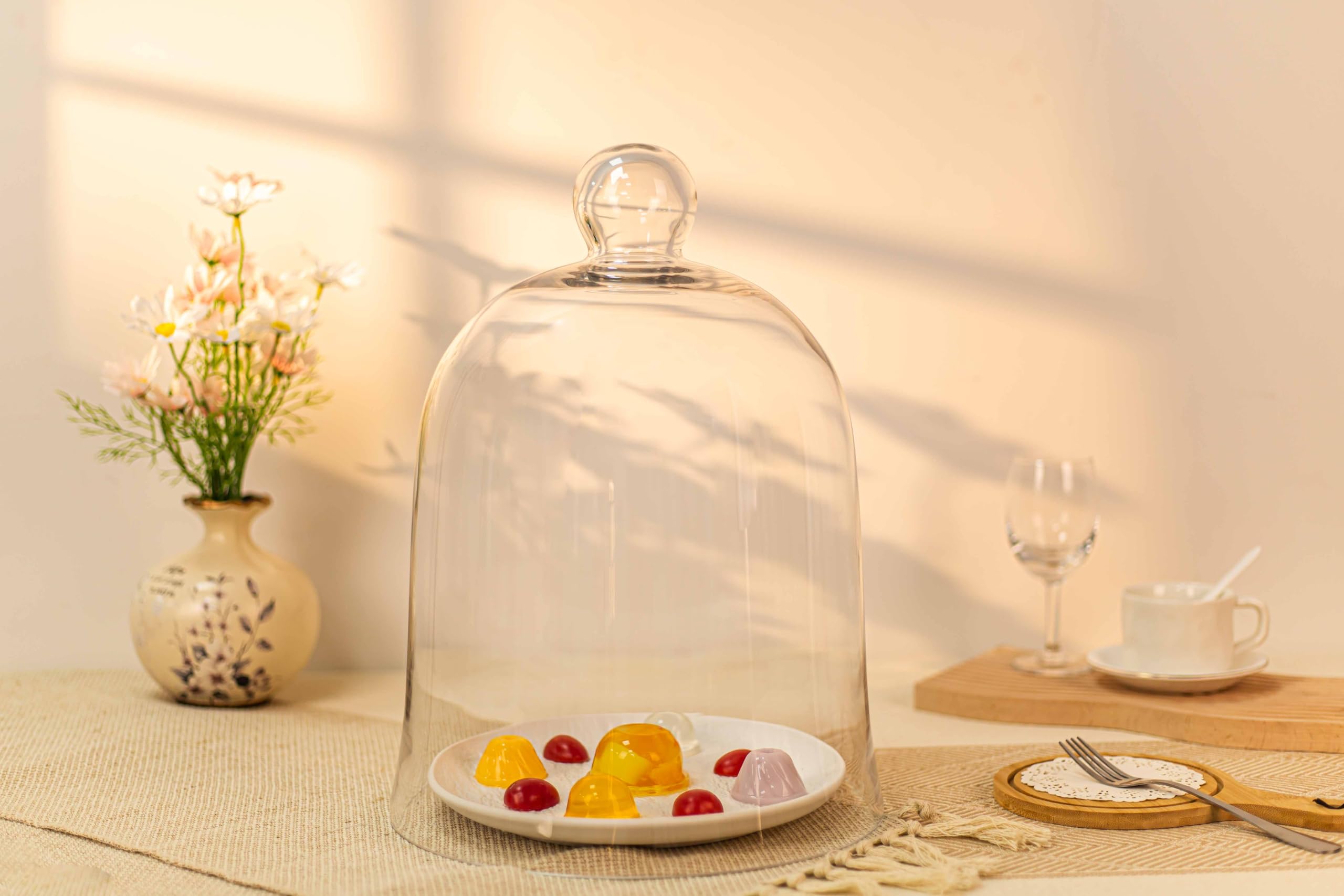 Enchanted Rose Glass Bell Dome Cloche (16