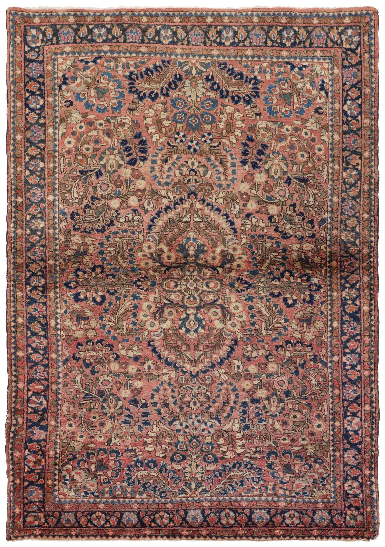 Antique Sarouk Handwoven Traditional Persian Rug - J72134 - Perfect for Living Room, Bedroom & Home Decor