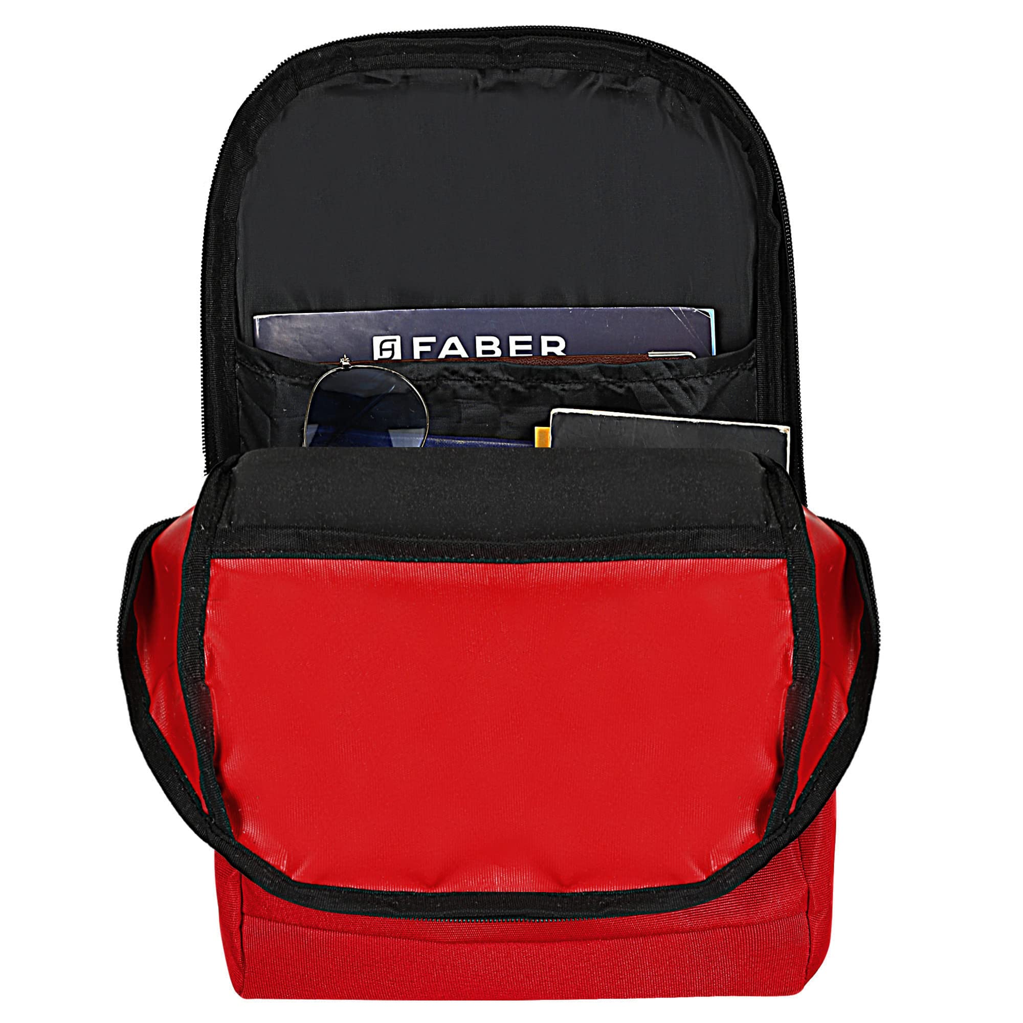15L Modular PVC Coated Backpack for School, College & Travel - Lightweight Water-Resistant Casual Backpack (Red) | Perfect for Daily Commute, Campus Life & Outdoor Adventures
