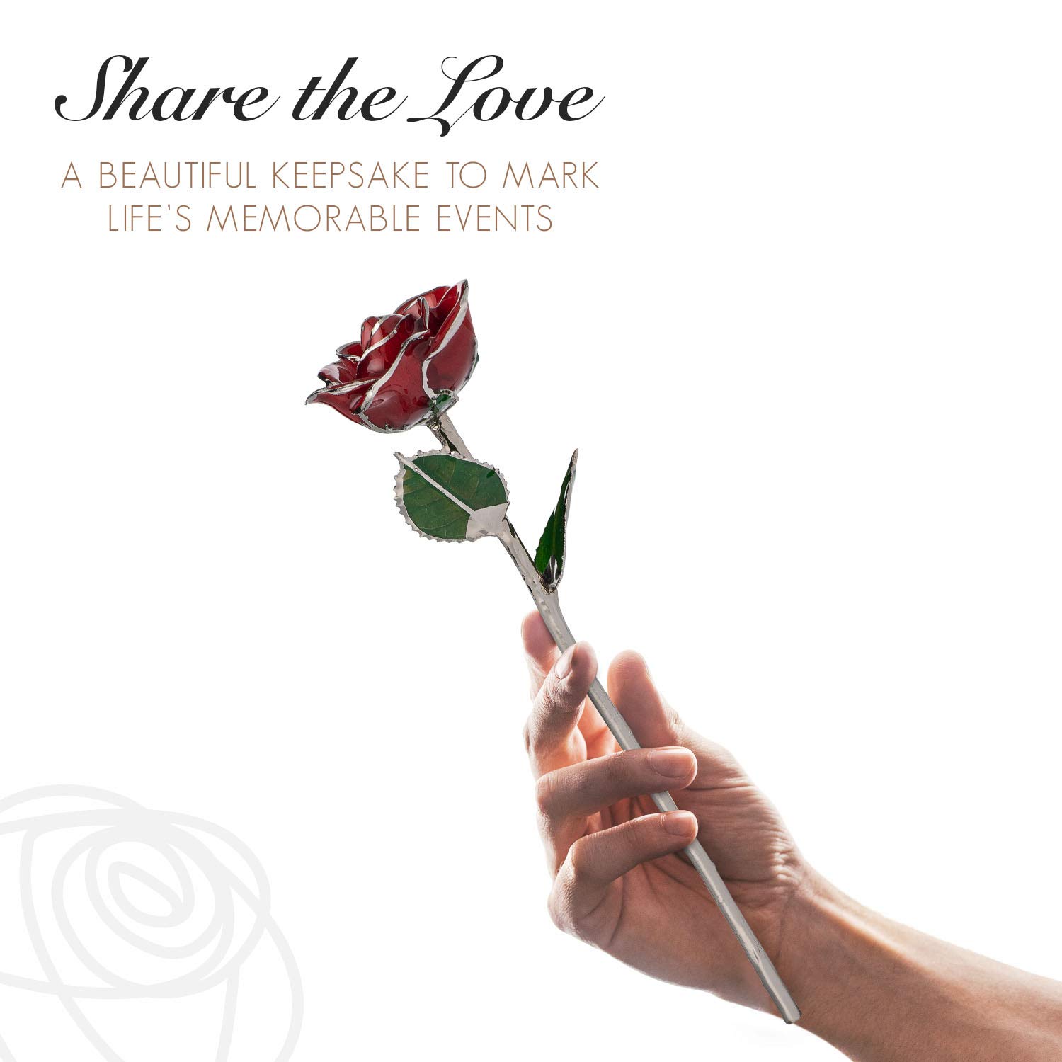 Forever Rose Red Platinum - Preserved Real Rose Dipped in Lacquer with Platinum Trim | Romantic Gift for Women, Men, Anniversary, Valentine's Day | Perfect for Home Decor, Wedding Centerpieces & Luxury Gift Giving