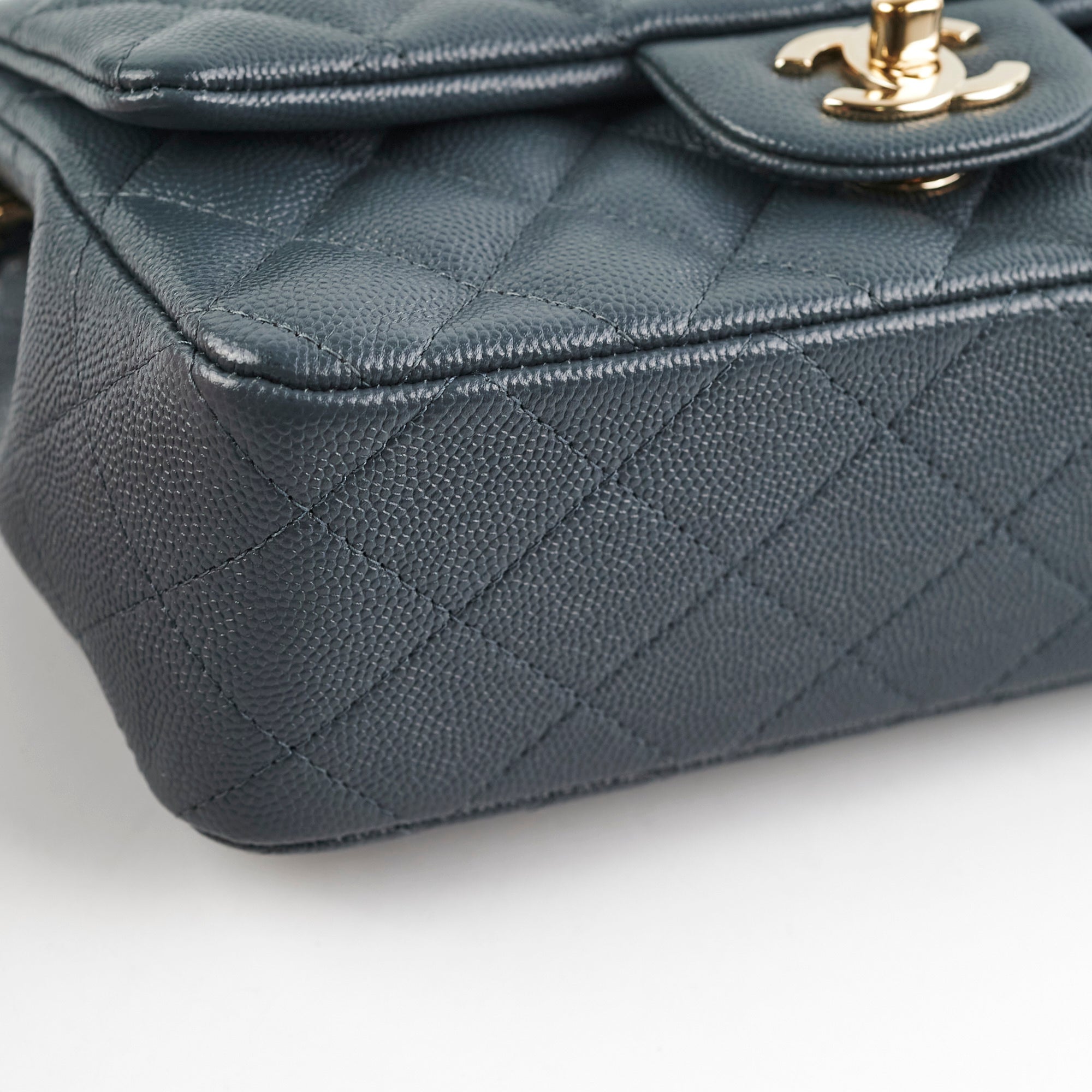 Chanel Caviar Leather Mini Rectangular Flap Bag in Grey - Perfect for Evening Events & Luxury Fashion Accessories