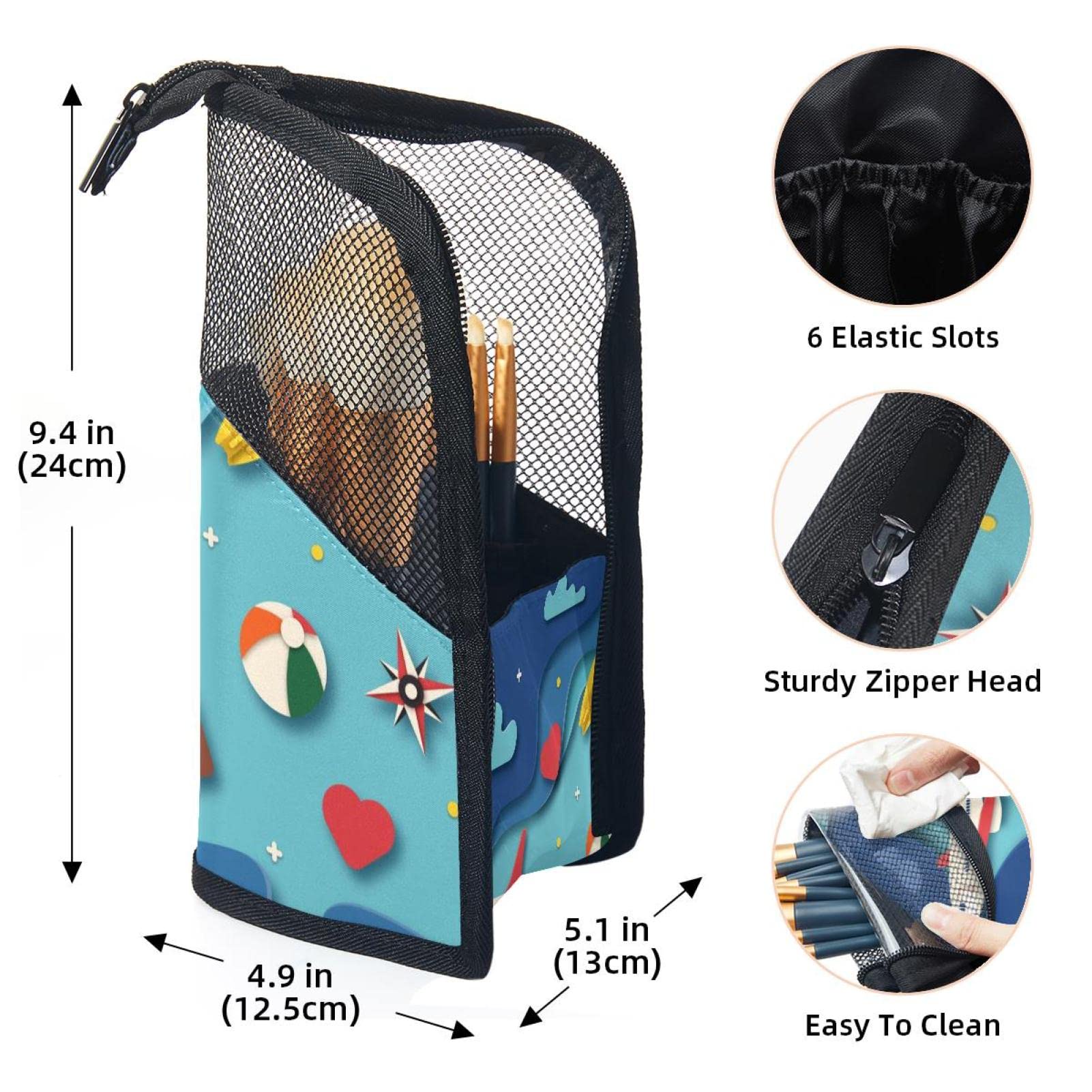 12-Piece Makeup Brush Organizer Bag with Travel Case - Portable Cosmetic Brush Holder for Night Starry Sky Design | Perfect for Travel, Home Storage & Professional Makeup Artists