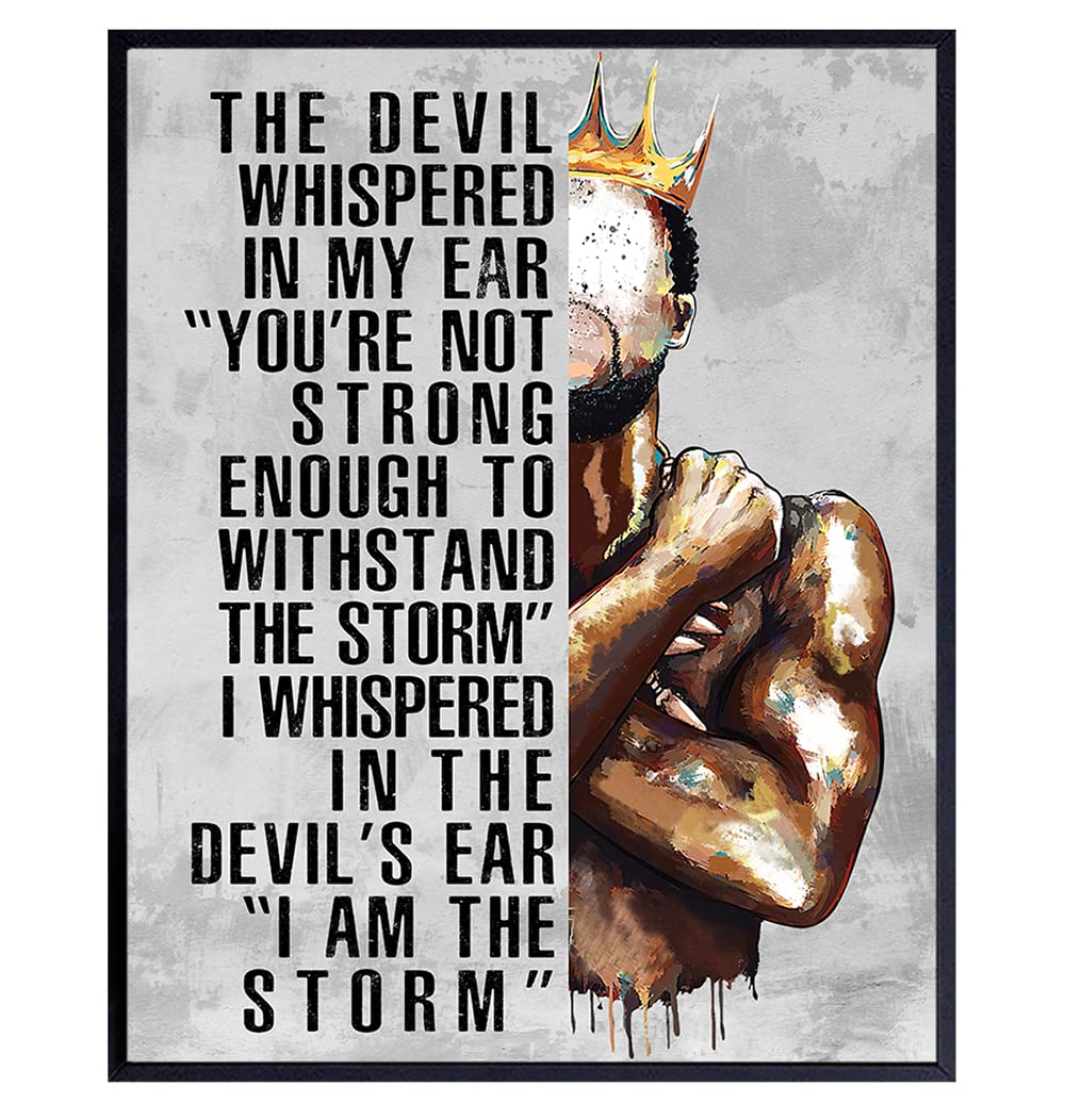 Black Art for Men - Motivational Posters & Afro Wall Decor for Office & Man Cave