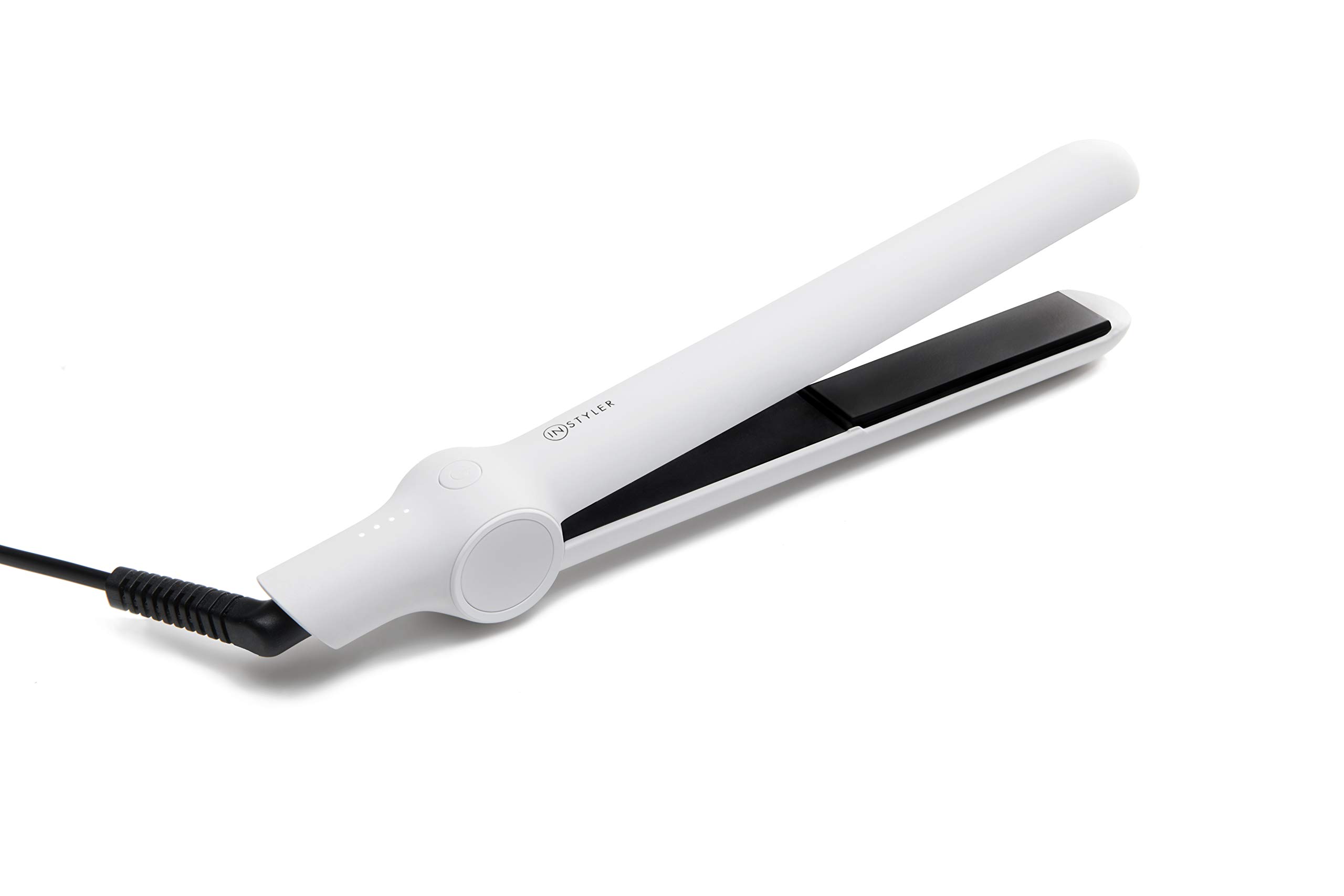 InStyler CURATION Ceramic Hair Straightener Flat Iron for Smooth & Shiny Hair - Perfect for Home & Salon Styling, Travel-Friendly, White