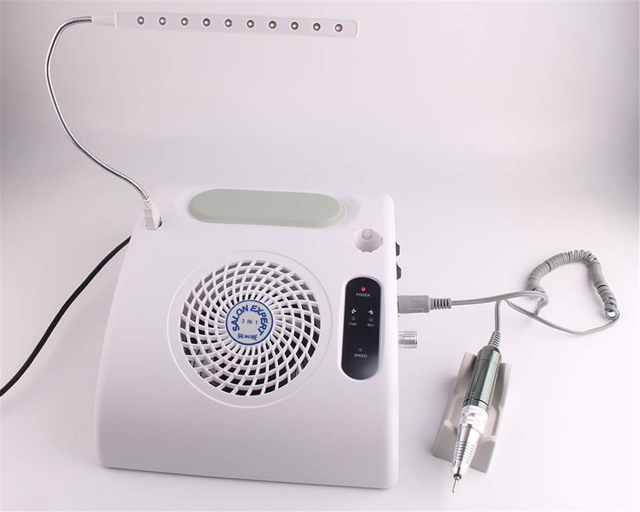Professional Electric Nail Dryer & Manicure Set for Women - Fast Drying for Regular Polish & Acrylic Nails, Portable Nail Drill Machine with Easy Operation - Perfect for Home Salon, Nail Art Studio & Travel Use (White)