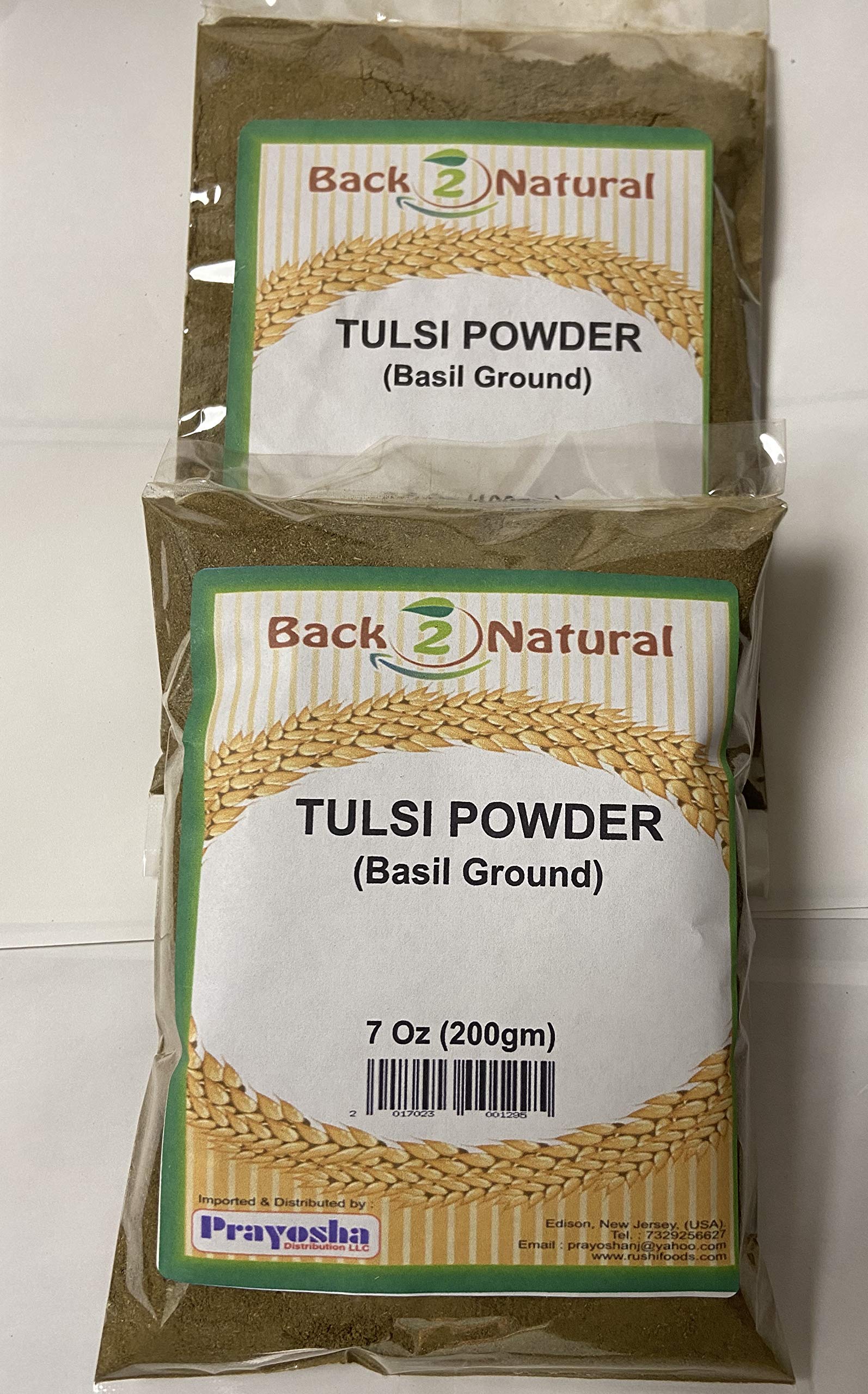 Organic Back2Natural (B2N) Holy Basil (Tulsi) Powder - 7 OZ (200g) | Kosher, Non-Irradiated, Ayurvedic Herbal Supplement | for Tea, Cooking & Wellness Rituals