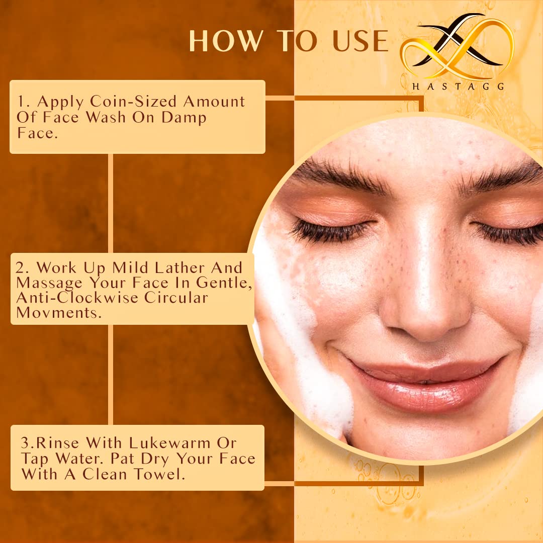 Hastagg Ubtan Face Wash with Turmeric & Rose Water 100ml - Brightening Cleanser for Clear & Glowing Skin - Haldi Chandan Multani Mitti Tan Removal - Pack of 2 - Perfect for Daily Skincare & Bridal Prep