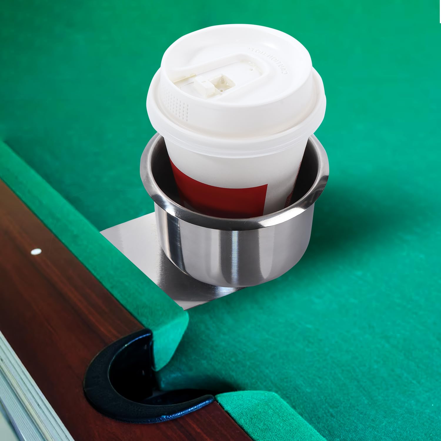 Premium Stainless Steel Cup Holder - Universal Drop-in Design for Casino Poker Tables, Office Desks, Boats, RVs & Trucks | Secure Slide-Under Mount | Perfect for Gaming Nights, Road Trips & Outdoor Adventures