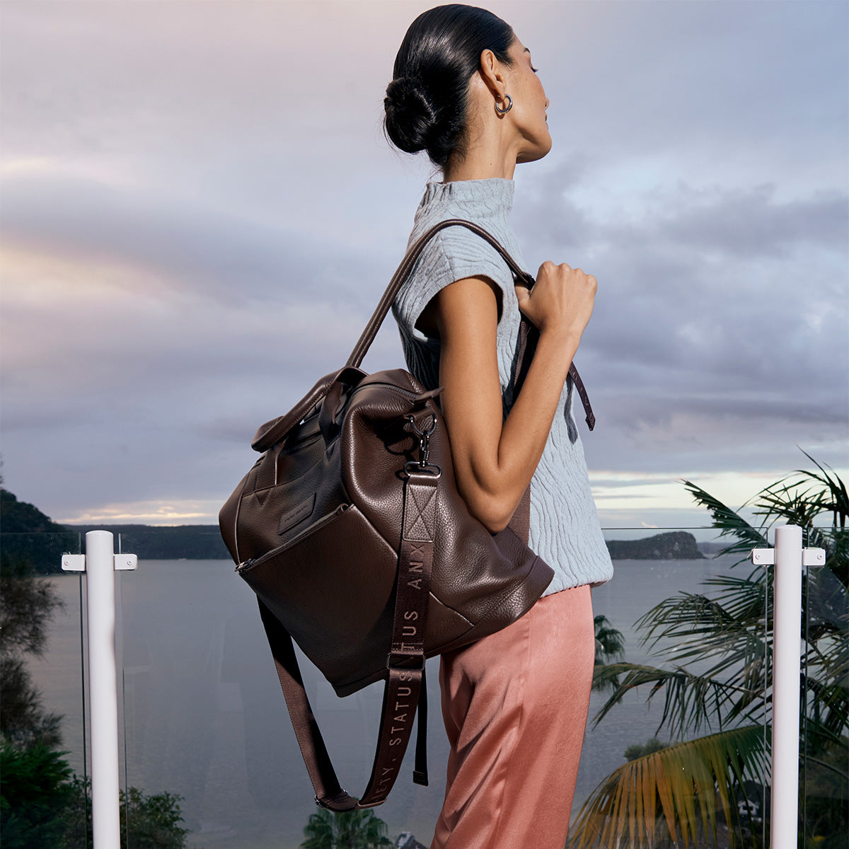 Comes In Waves Bag Cocoa - Stylish and Durable Crossbody Bag for Women | Perfect for Travel, Shopping, and Everyday Use