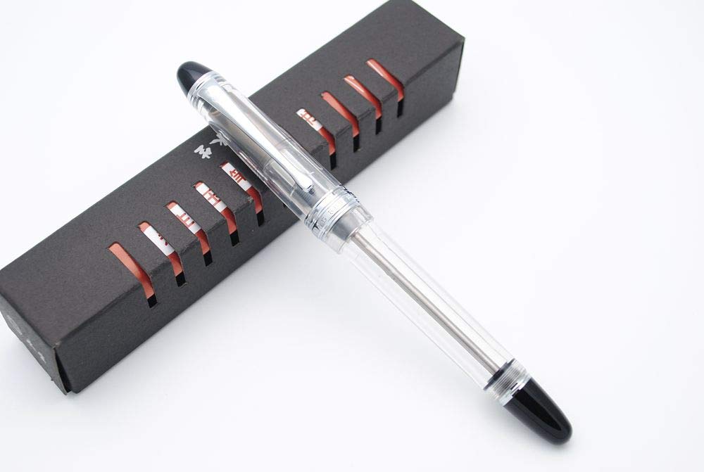 CZXYWST 699 Negative Pressure Vacuum Filling Fountain Pen - Transparent Barrel with Silver Clip, Fine 0.5mm Nib - Original Gift Box Included - Perfect for Calligraphy, Journaling & Office Writing