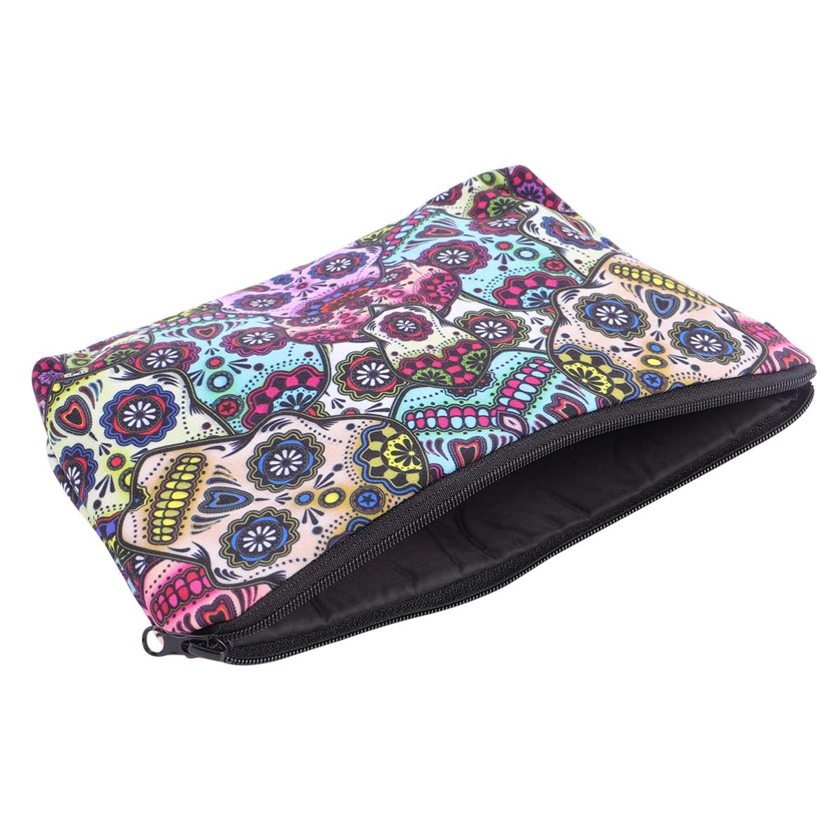 Skull Pattern Cosmetic Makeup Bag for Women - Waterproof Travel Toiletry Pouch & Beauty Organizer - Perfect for Gym, Vacation, and Daily Essentials Storage