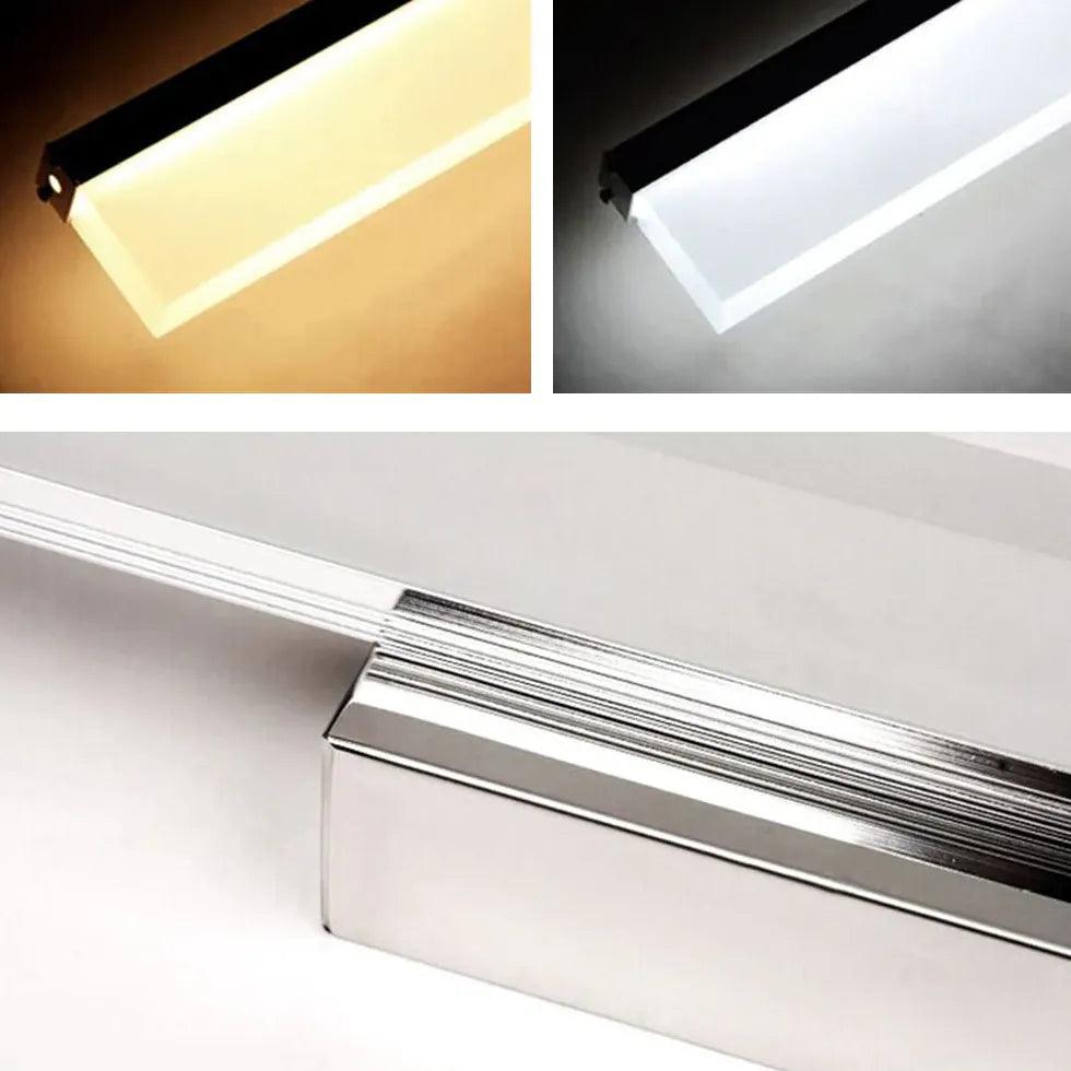 Premium Silver Steel LED Bathroom Mirror Lights - Dimmable Vanity Mirror Lighting for Makeup & Shaving - Ideal for Modern Bathrooms & Dressing Rooms