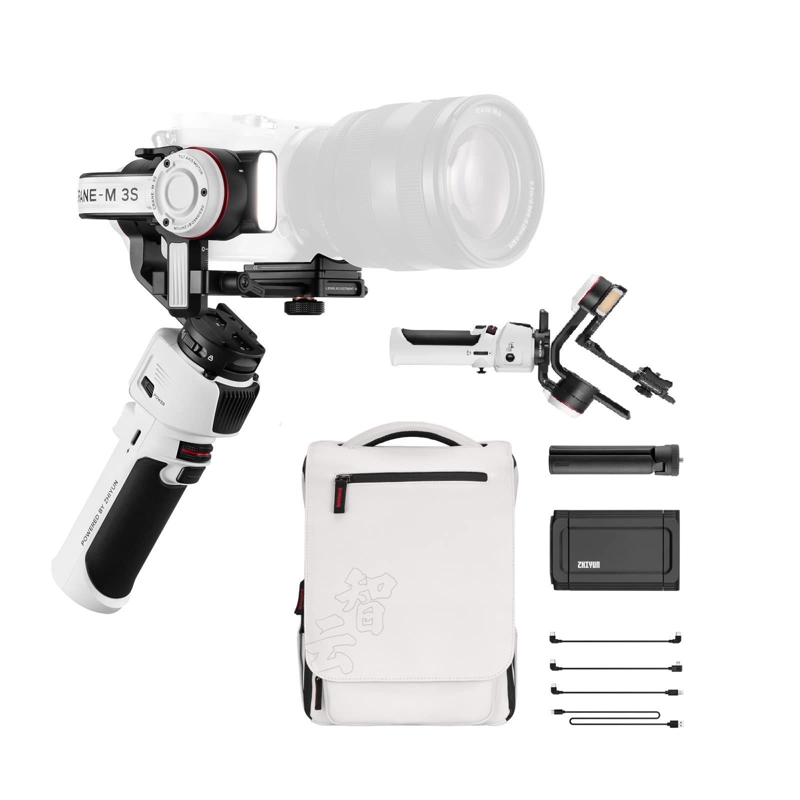 Zhiyun Crane-M3 S Combo 3-Axis Handheld Gimbal Stabilizer for Mirrorless Cameras, Smartphones & Action Cameras - All-in-One Design with Phone Holder | Perfect for Vlogging, Travel Filming & Content Creation