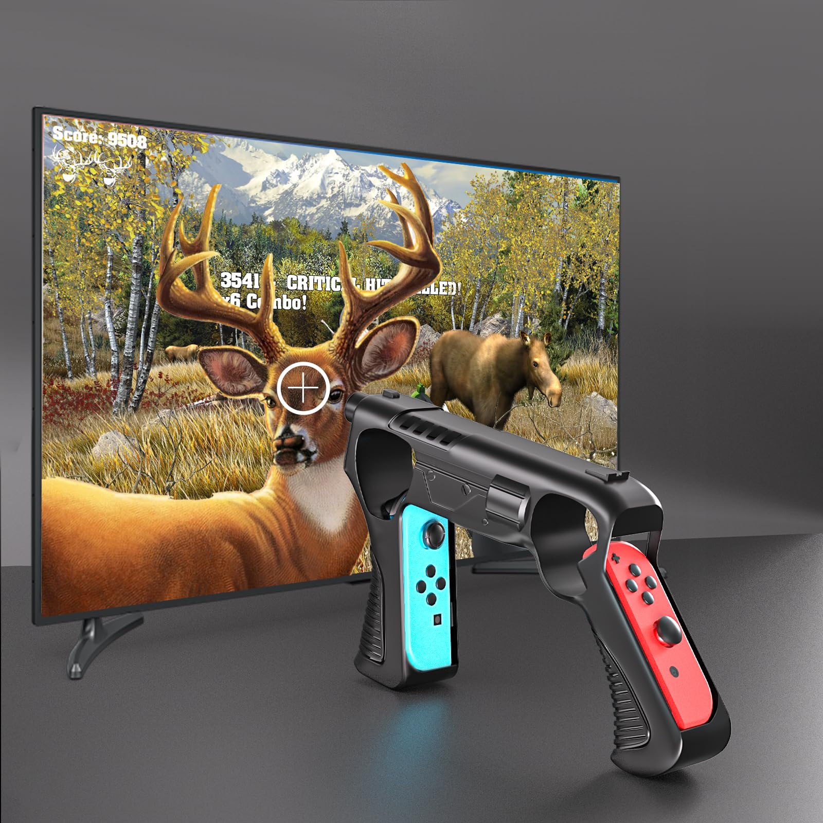 Nintendo Switch & Switch OLED Game Gun - Compatible with Big Buck Hunter, Resident Evil, Sniper Elite, Doom, Hunting Simulator - Perfect for Shooting Games, Family Fun & Gifts - Great for Arcade-Style Gaming at Home