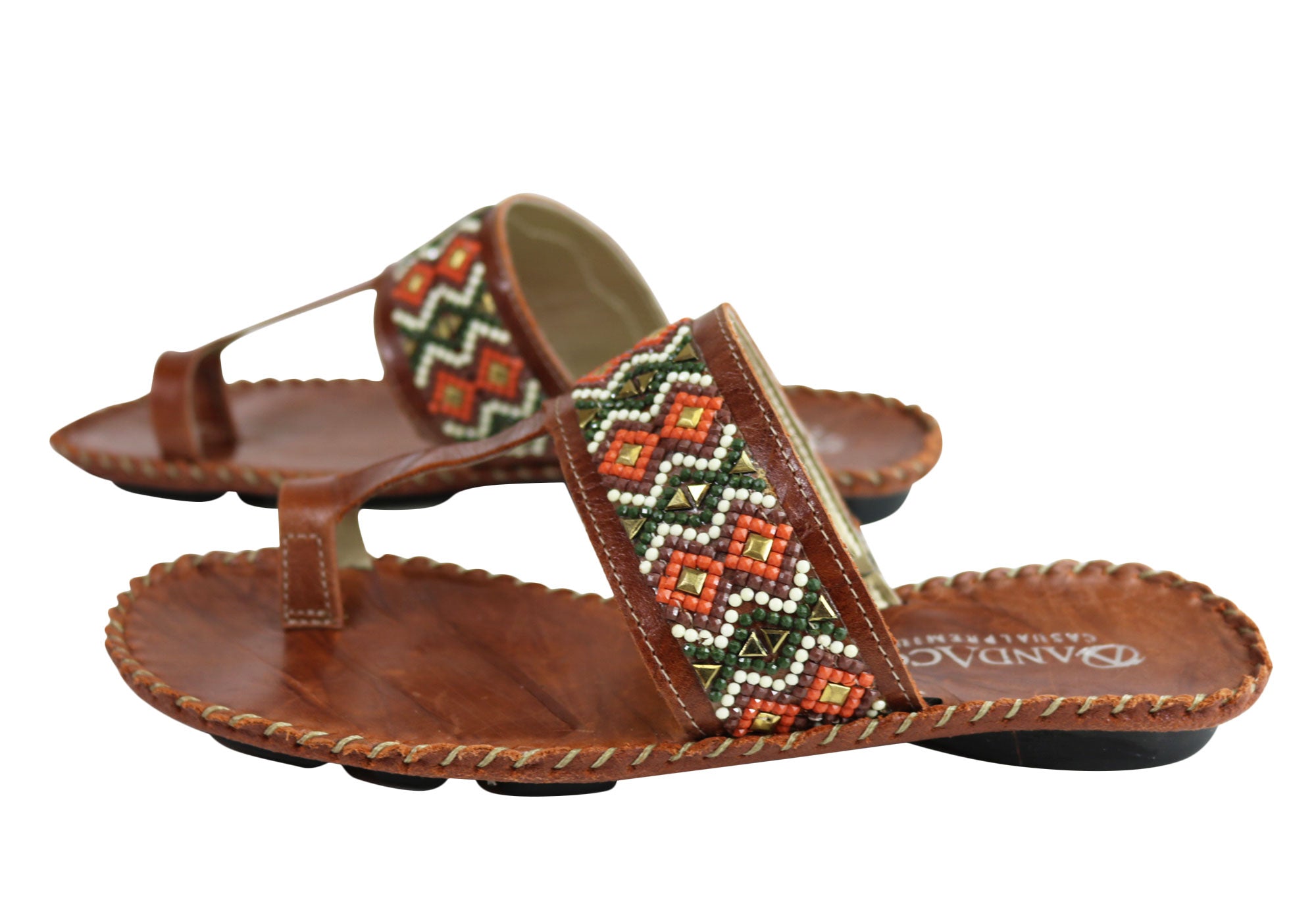 Andacco Zenia Women's Comfortable Leather Sandals - Brazilian Made Flip Flops for Beach, Travel & Summer Outfits