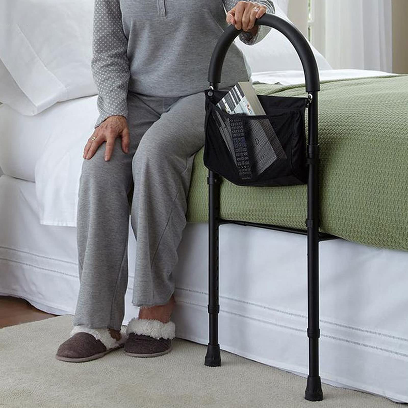 Adjustable Bed Safety Rails for Elderly & Adults - Height Adjustable Bedside Handrail for Seniors & Disabled - Sturdy Bed Assist Rail for Safe Entry & Exit - Ideal for Home Care, Hospitals & Mobility Support