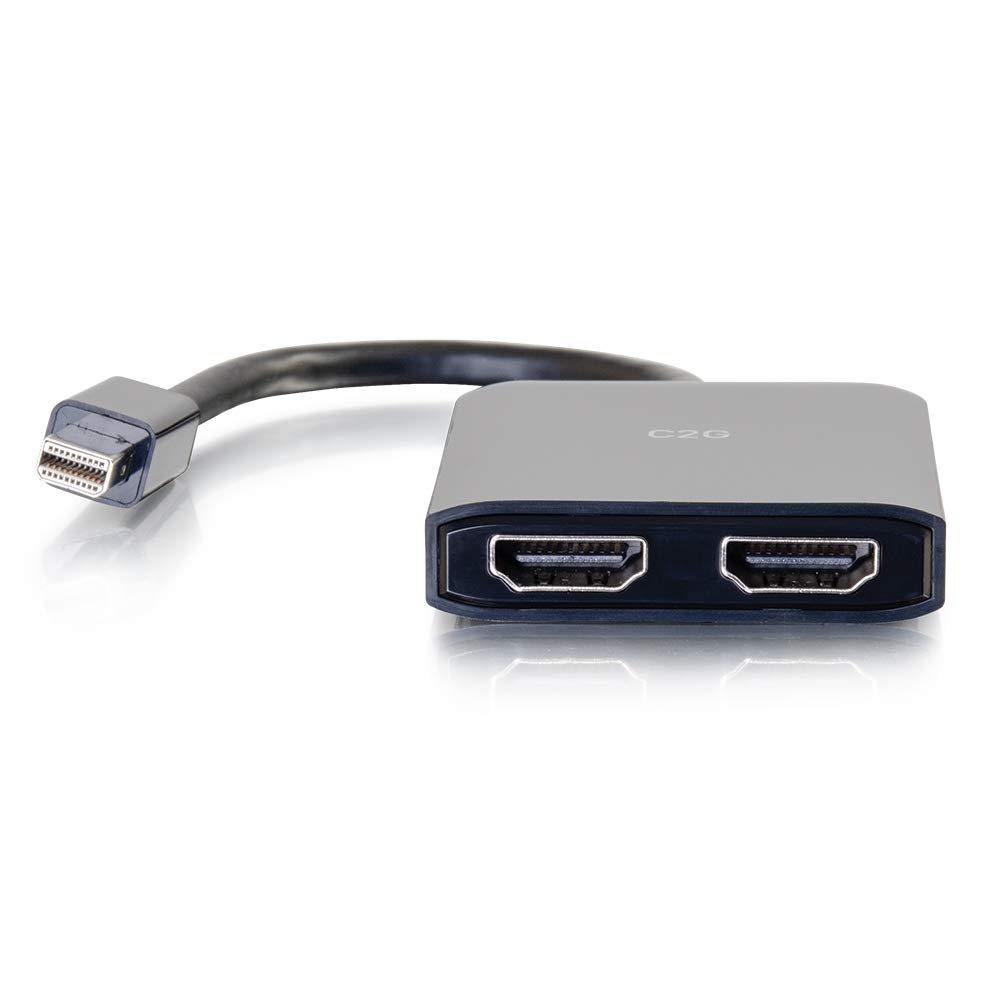 C2G Mini DisplayPort to HDMI 4K Monitor Splitter with 2 Ports & USB Power - MST Support (Not Mac Compatible) - Ideal for Multi-Screen Office Setup & Home Theater Systems - Cables To Go 54292