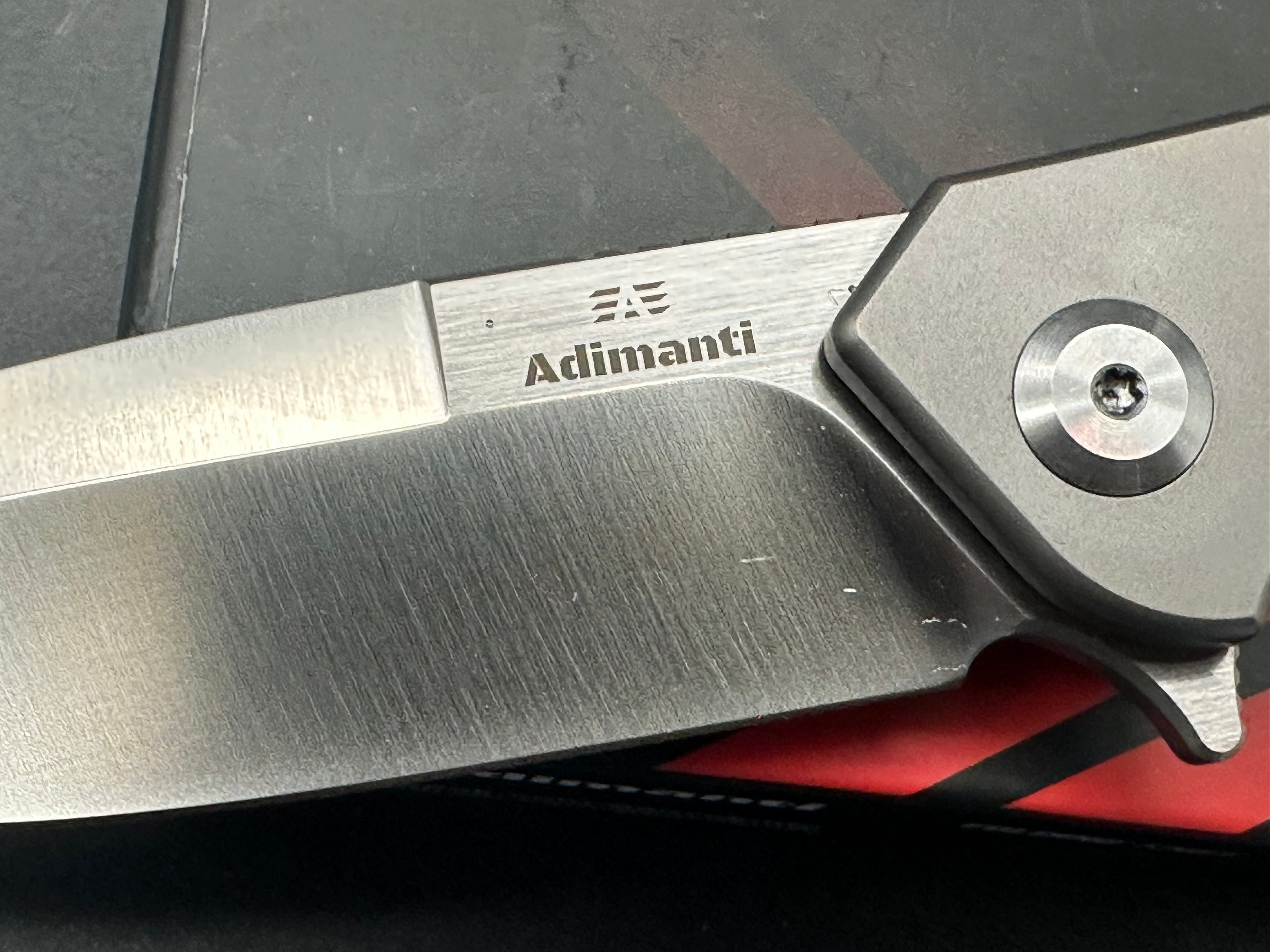 GANZO ADIMANTI SKIMEN TI Folding Knife - Gray Titanium Handle, S35VN Steel, Drop Point Plain Edge - EDC, Outdoor, Camping, Hunting Gear