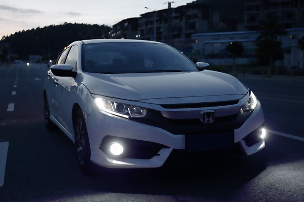 Direct Fit LED Halo Angel Eyes Projector Fog Lights Kit for 2016-2021 Honda Civic - Upgrade Your Night Driving Safety & Style