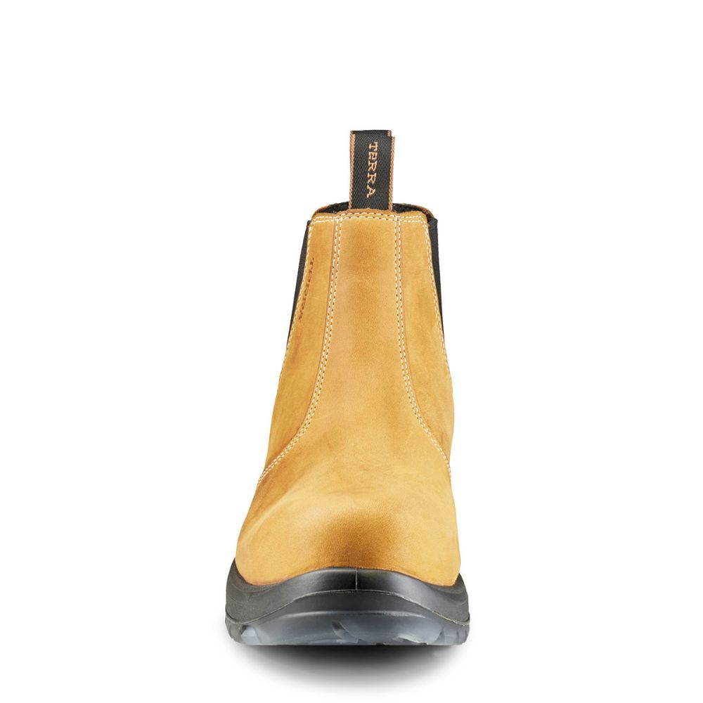 Terra Murphy Unisex 6 Composite Toe Slip-On Work Boots - Safety Shoes for Men & Women, Wheat Color R4NRWT - Perfect for Construction, Warehouse & Industrial Work