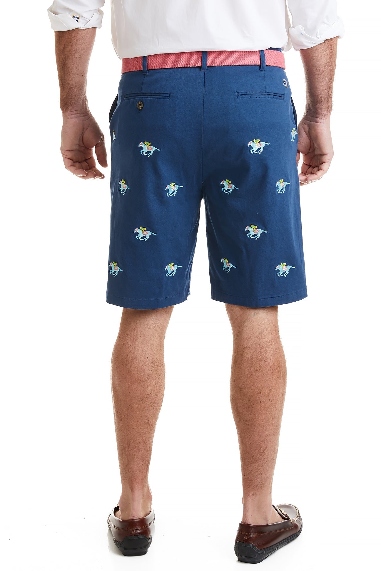 Cisco Short Stretch Twill Nantucket Navy with Racing Horses - Premium Comfort Pants for Men | Perfect for Casual Wear, Office & Outdoor Activities