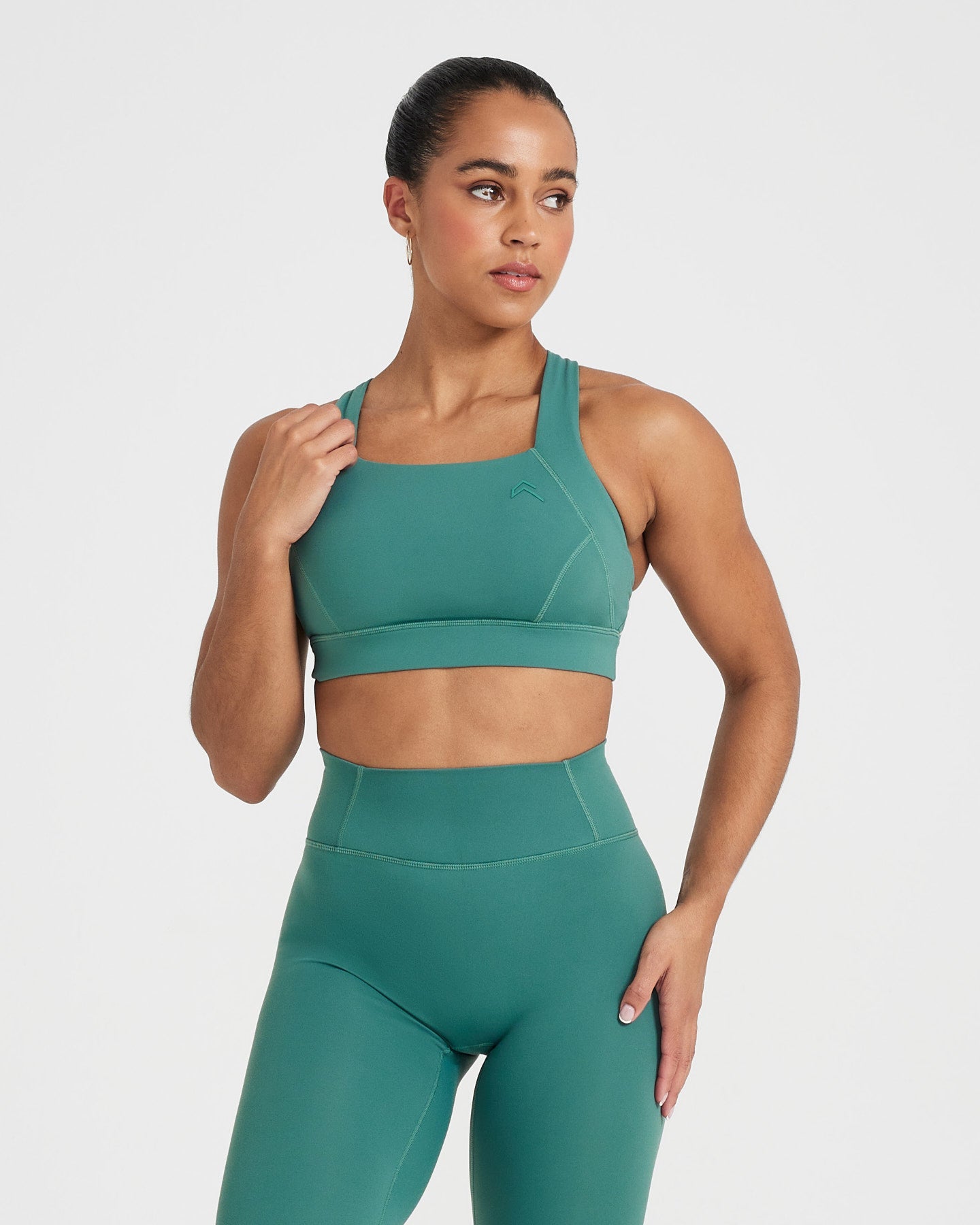 Timeless Wide Strap Sports Bra for Women - High Support Workout Top in Mineral Green | Yoga, Running, Gym & Activewear