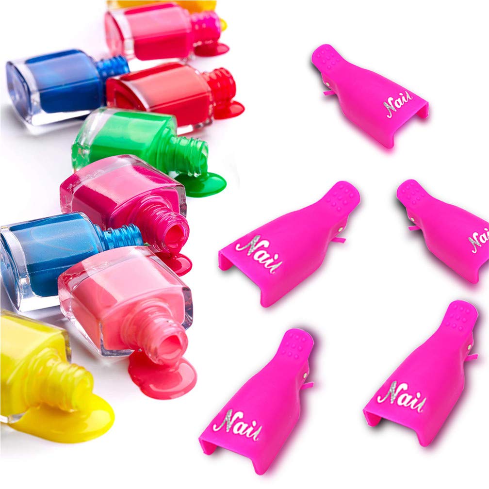 IME Nail Polish Remover Clips Set - 10pcs Rose Pink Gel Soak Off Caps for UV Manicure, Acrylic Nails & Nail Art | Perfect for Salon & Home Nail Care
