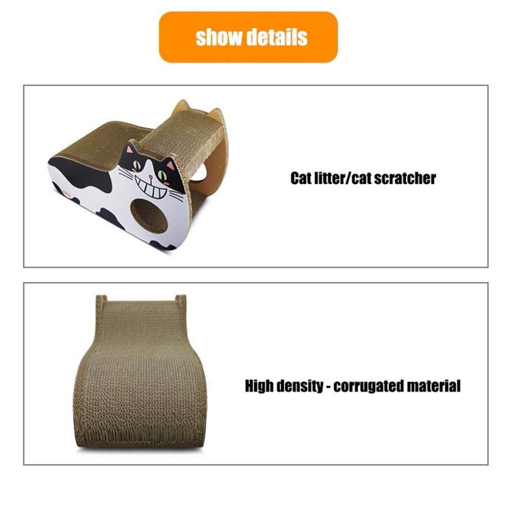 Eco-Friendly Cat Scratching Pad - Durable Corrugated Cardboard for Clawing, Protects Furniture, Doubles as Cozy Cat Bed - White | Perfect for Indoor Cats, Home & Office Use