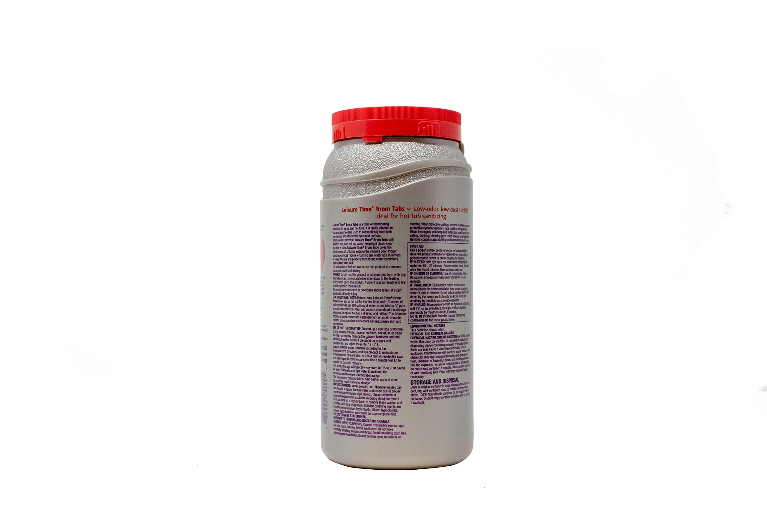 LEISURE TIME 45430A Bromine Tabs for Spas & Hot Tubs - 4 lbs Bromine Cleaner & Sanitizer - Perfect for Maintaining Crystal Clear Water in Home Jacuzzis, Swim Spas, and Inflatable Hot Tubs
