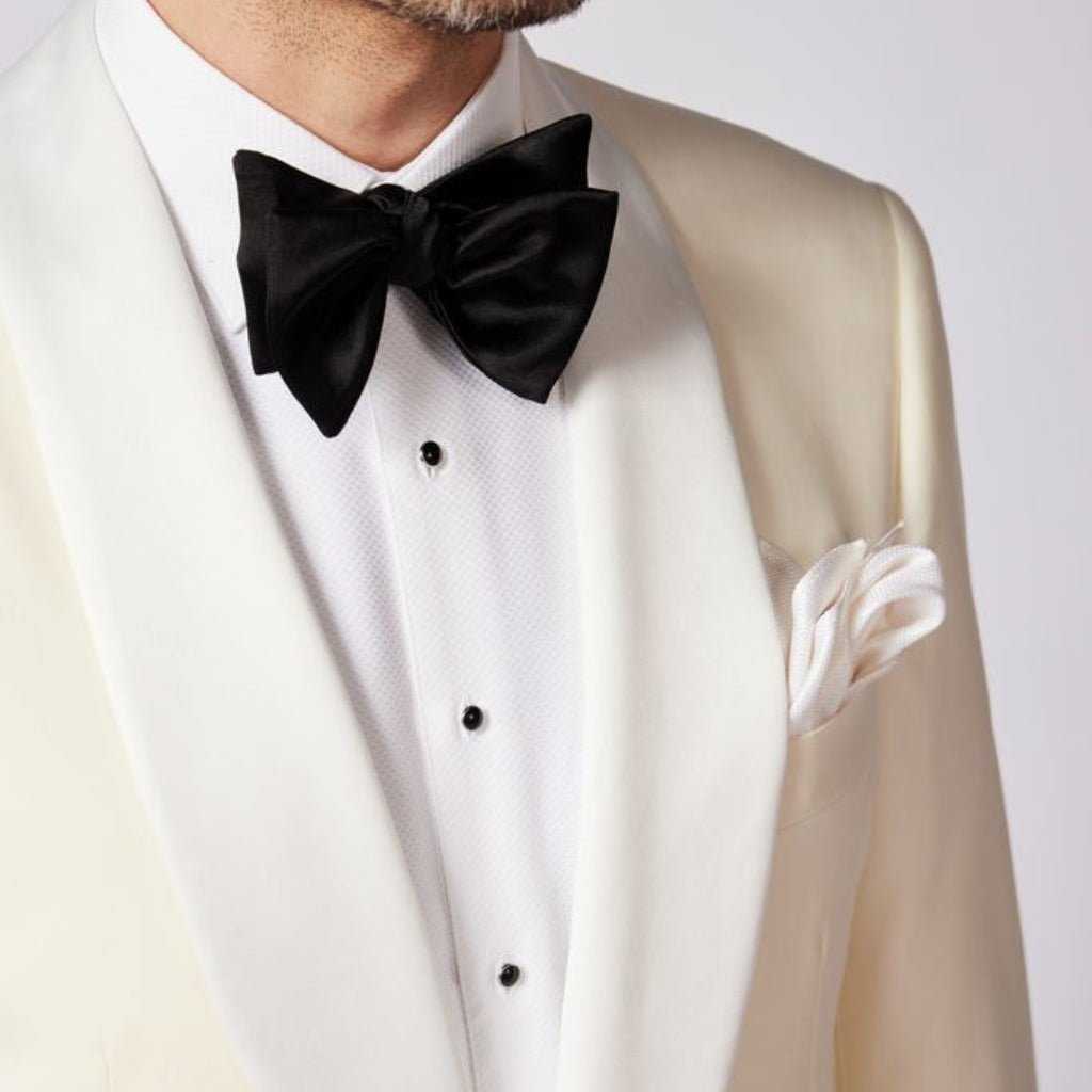 ABELARD Textured White Pocket Square - Elegant Silk Handkerchief for Men's Suits, Weddings & Formal Events