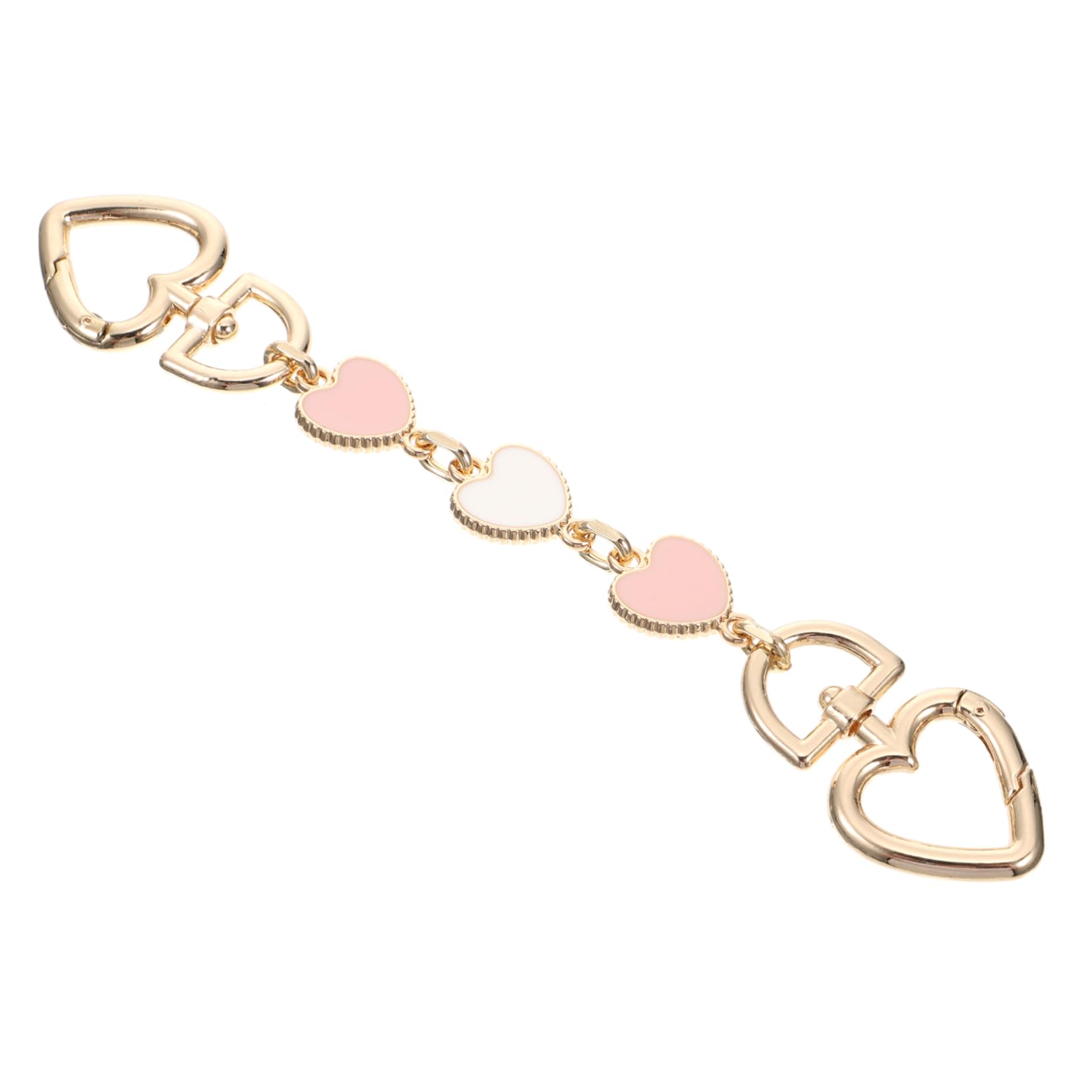 IWOWHERO Alloy Heart-Shaped Bag Chain Strap Replacement - Stylish & Durable Handle for Tote Bags, Clutches, Crossbody Bags - Perfect for Everyday Use, Parties & Fashion Accessories