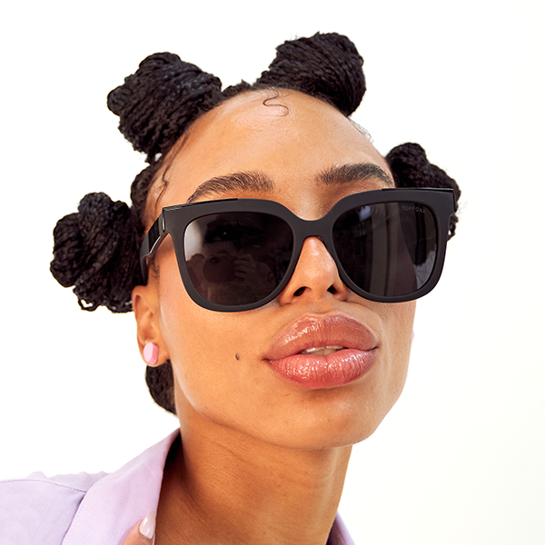 Coco Black Frame Black Lens Wayfarer Sunglasses for Women & Men - Classic Retro UV Protection Shades for Beach, Driving & Outdoor Fashion