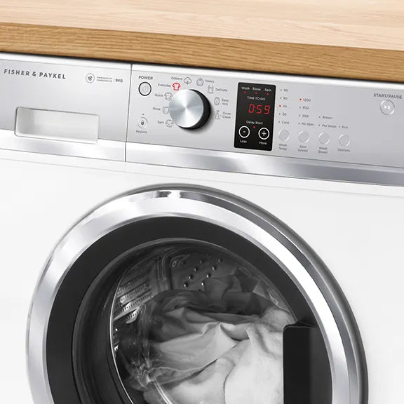 Fisher & Paykel WH9060J3 9kg Front Load Washing Machine - Energy Efficient, Quiet Operation for Apartments & Small Homes