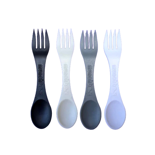 8-Pack Durable Plastic Sporks - Perfect for Camping, Picnics & Outdoor Adventures | Mono Color Utensils for Hiking, Travel & On-the-Go Meals
