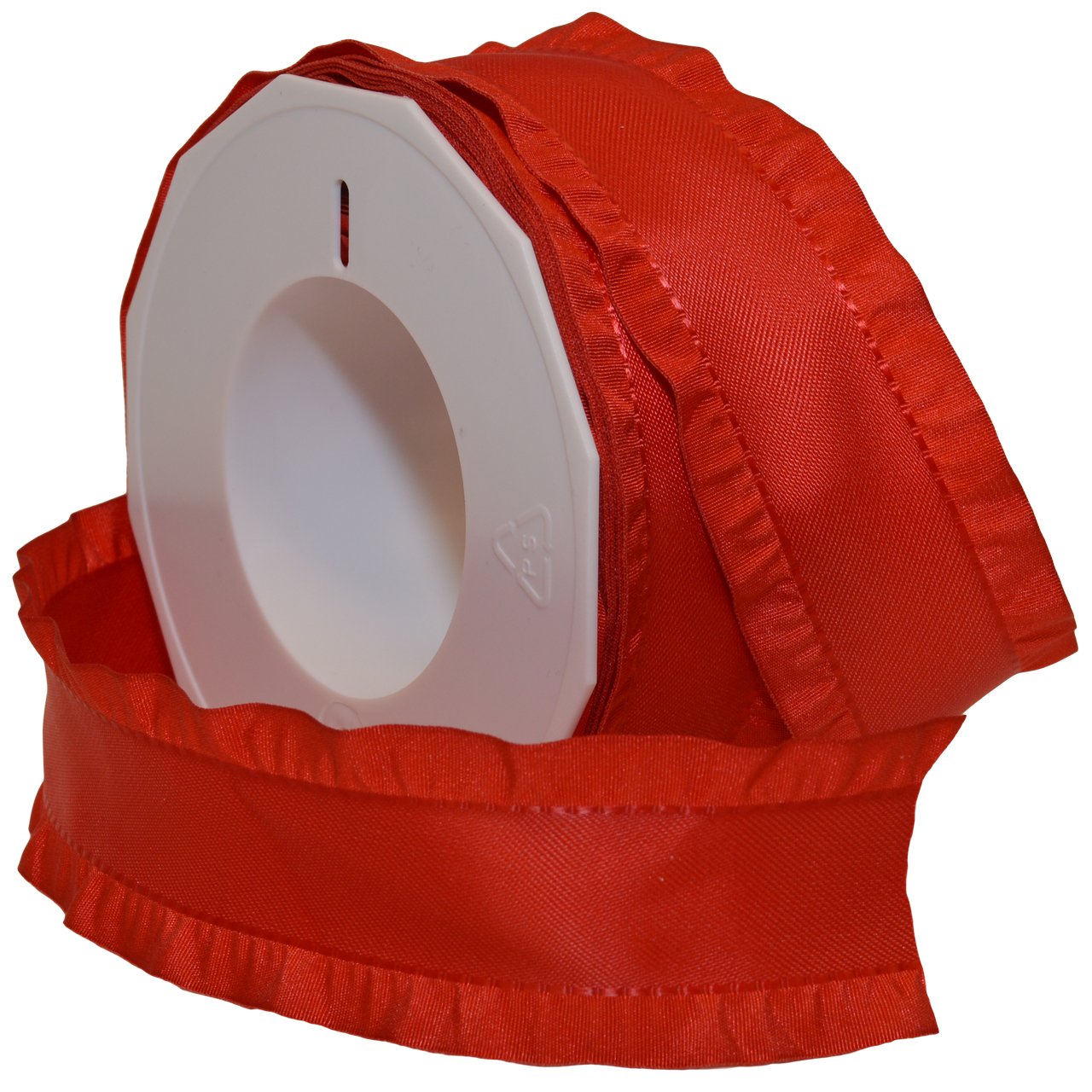 Morex 1.5-Inch Double Ruffle Ribbon - 16.5 Yards Red Decorative Ribbon for Gift Wrapping, DIY Crafts, Hair Bows & Party Decorations