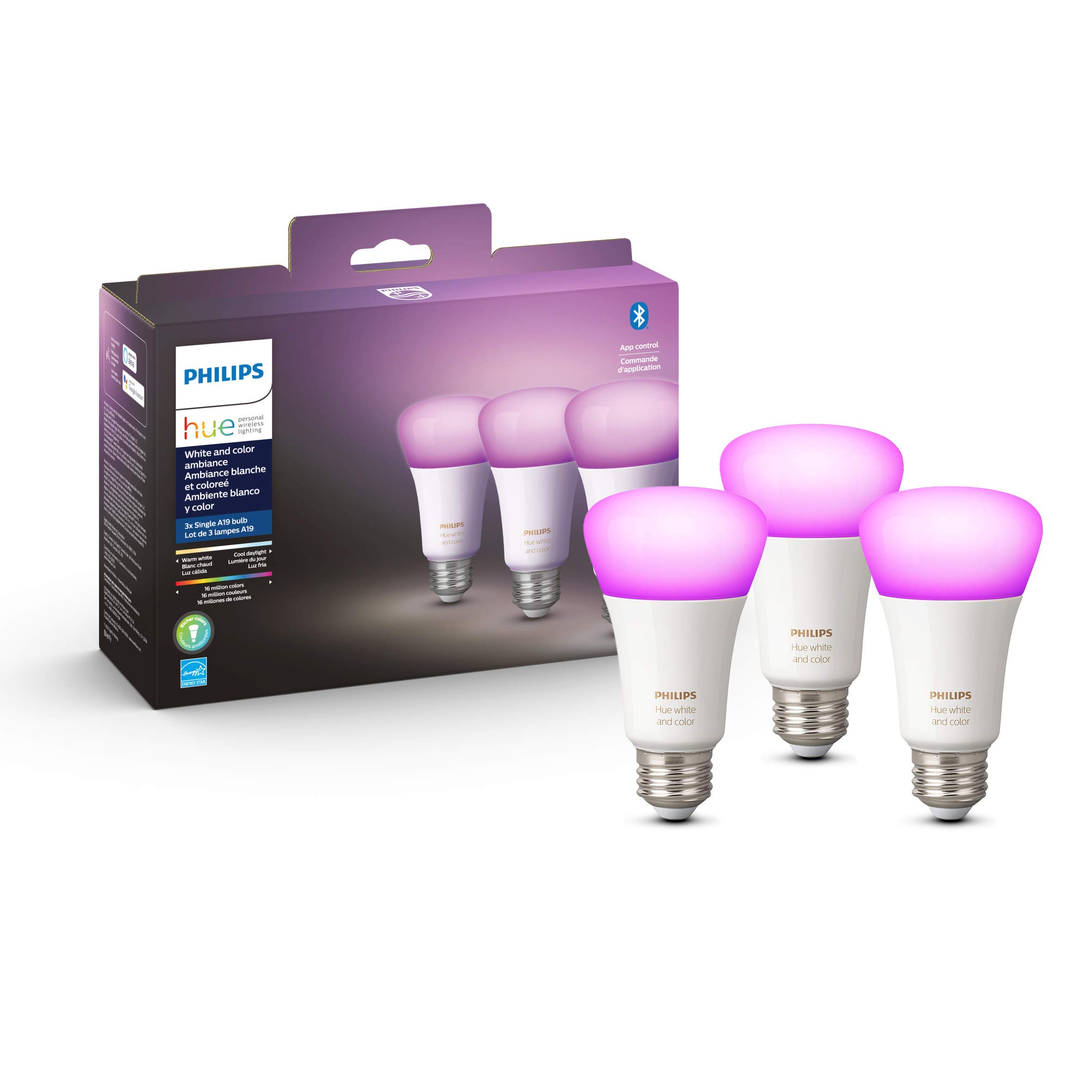 Philips Hue Smart Lighting Bundle - 60W Color Bulbs & Dimmer Switch for Home Automation | Perfect for Smart Homes, Bedrooms & Living Rooms