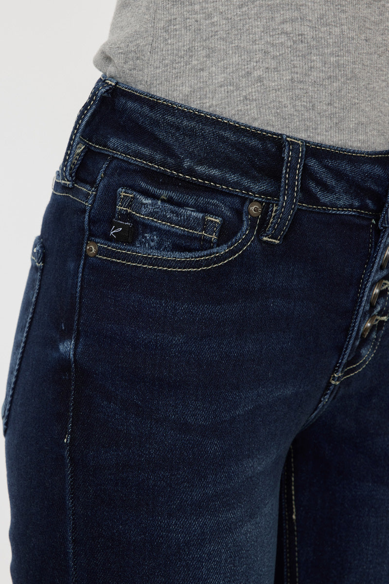 Lurice Women's Mid Rise Flare Jeans - Stretchy Denim Pants for Casual & Office Wear | Comfortable Bootcut Trousers for Everyday Style