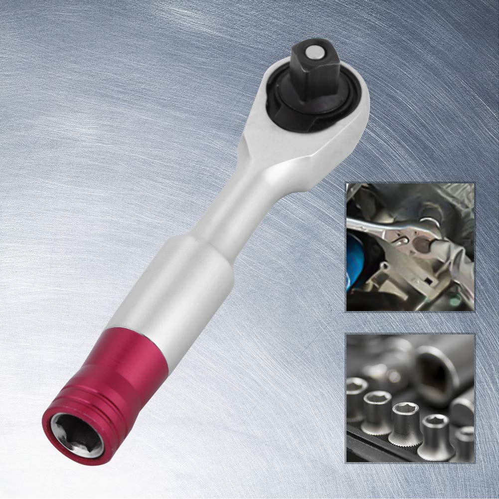 Acouto 1/4 Inch Ratchet Wrench Set - Professional Metal Mini Ratchet Wrench with 85MM Handle - Perfect for Vehicle Maintenance, Bike Repair & DIY Projects