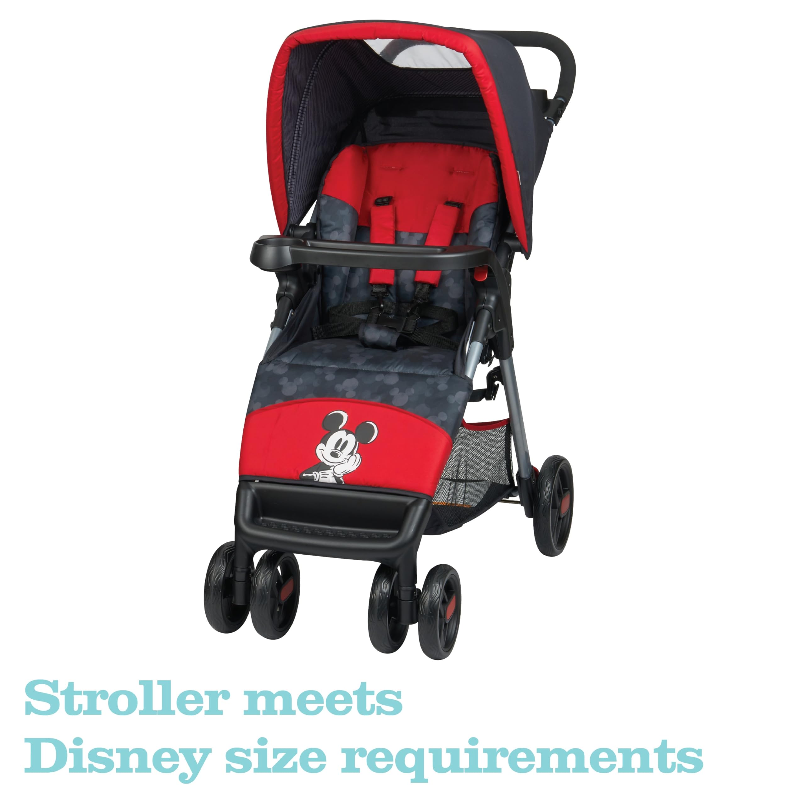 Disney Baby Minnie Mouse Simple Fold LX Travel Stroller System - Compact 1-Second Fold, Self-Standing Design for Easy Storage | Perfect for Travel, Shopping & Family Outings | Minnie Dot Party Pattern