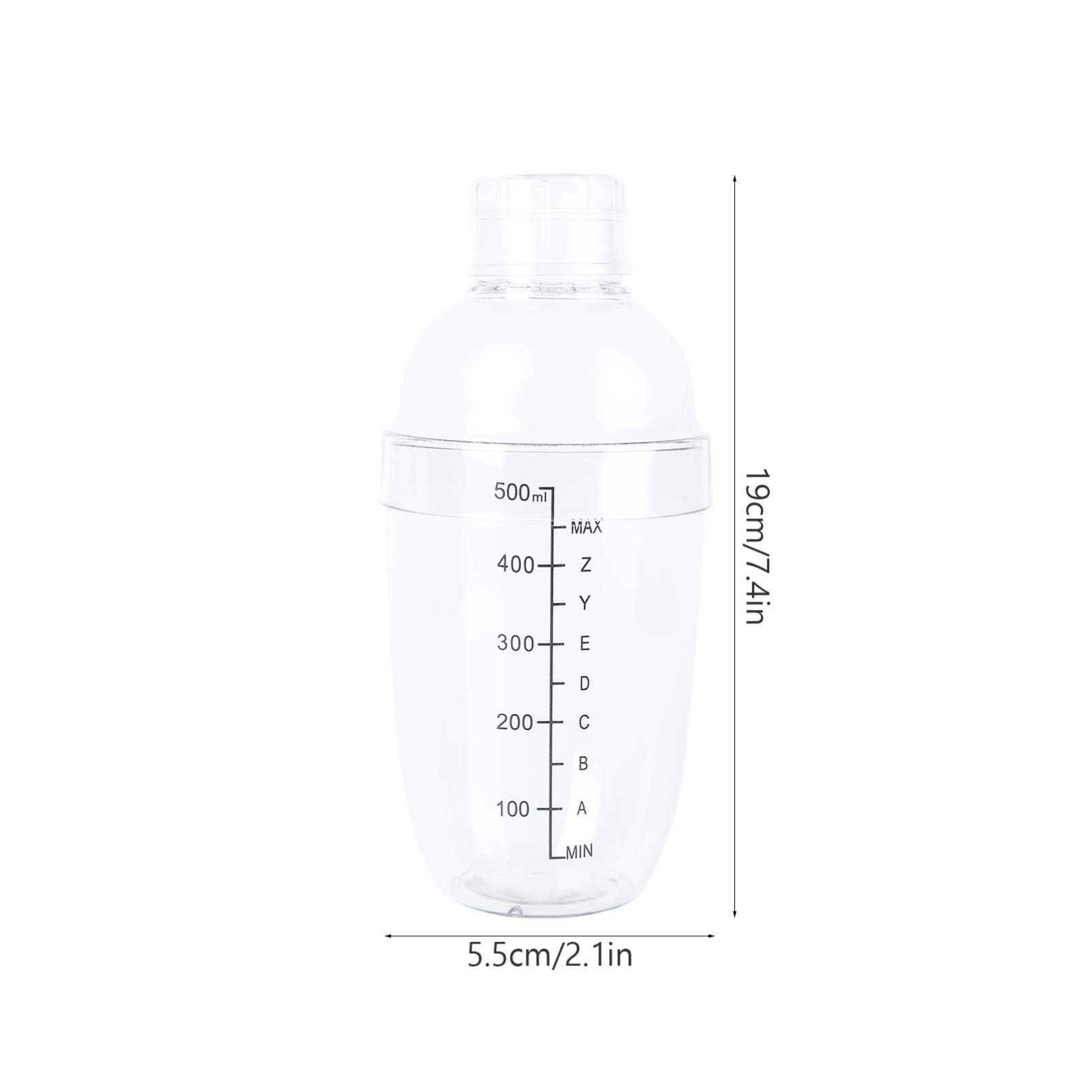 Cabilock Clear Glass Shaker Tea Pot - Cocktail Mixing Cup, Milk Mixer Bottle, Hand Drink Mixer for Wine, Cocktails, Milk Tea - Anti-Scalding, Durable Plastic & Glass Drinkware - Perfect for Home Bars, Coffee Shops, and Tea Parties