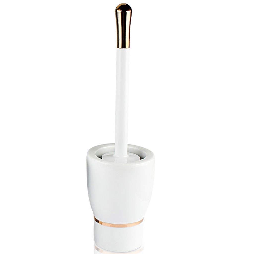 Gold & Silver Stripes Long Handle Toilet Brush with Holder - Compact Bathroom Cleaning Brush Set for Household Use | Ideal for Bathroom, Toilet, and Home Cleaning