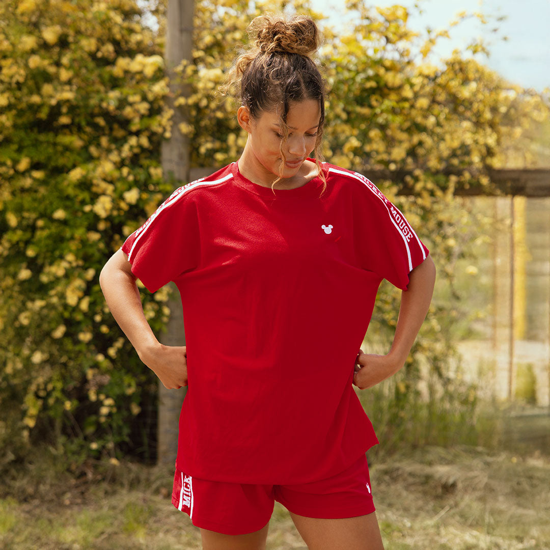 Disney Women's Red Terry Lounge Top - Soft & Comfortable Casual Shirt for Relaxing at Home or Outings