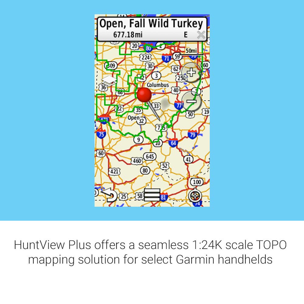 Garmin Huntview Plus Hunting GPS - Preloaded microSD Cards with Hunting Management Units for Garmin Handheld GPS Devices - Alabama Hunting Maps for Outdoor Adventures