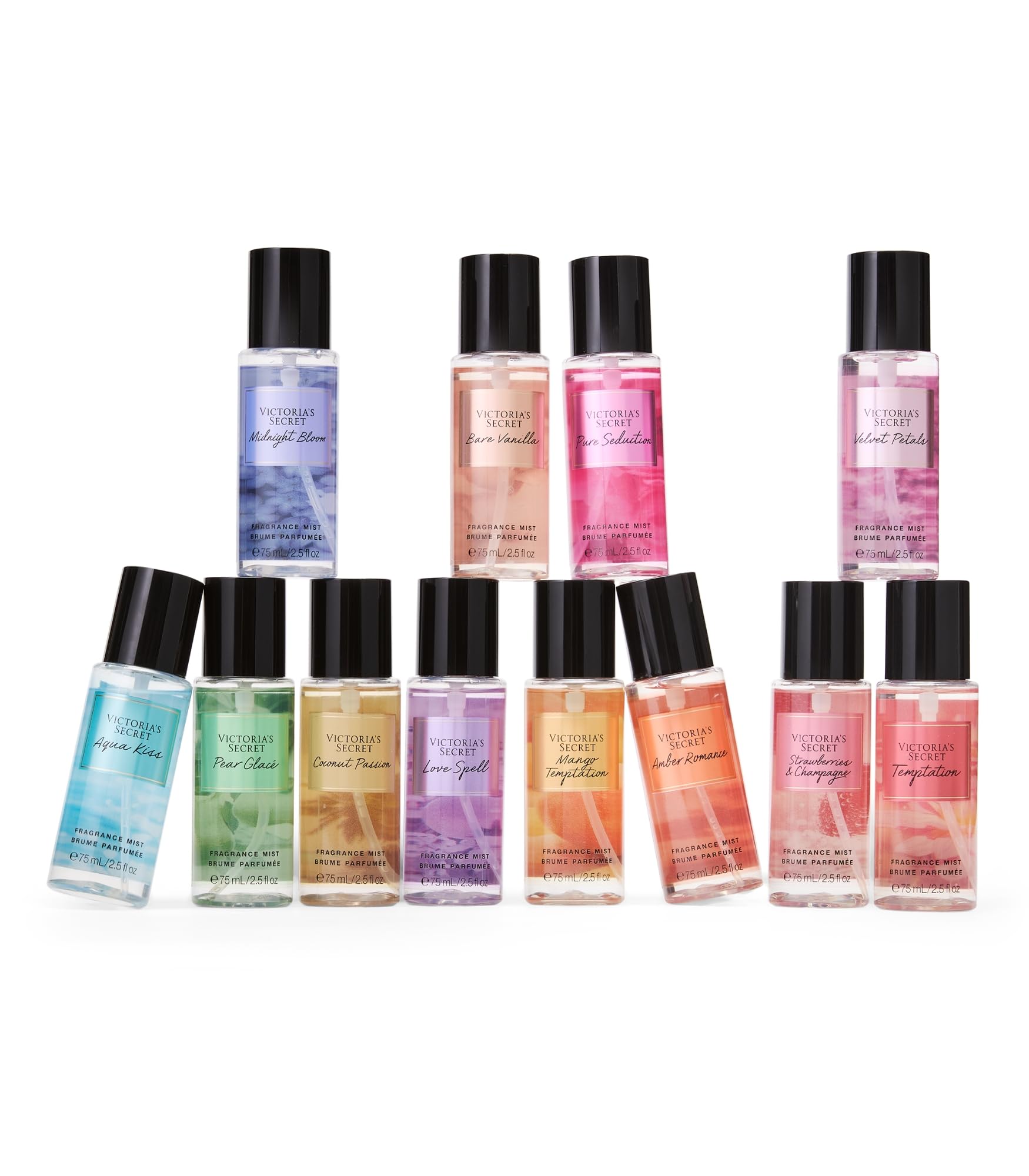 Victoria's Secret Mist Collection - 12 Piece Travel-Sized Body Mist Gift Set for Women, Perfect for Vacation, Gym & Everyday Fragrance Refresh