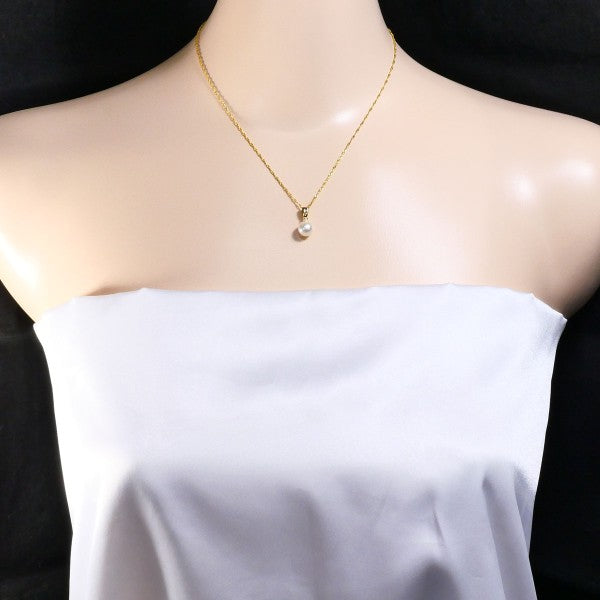 18K Yellow Gold Pearl Necklace for Women - Elegant Luxury Jewelry Gift for Bridesmaids, Anniversary & Special Occasions