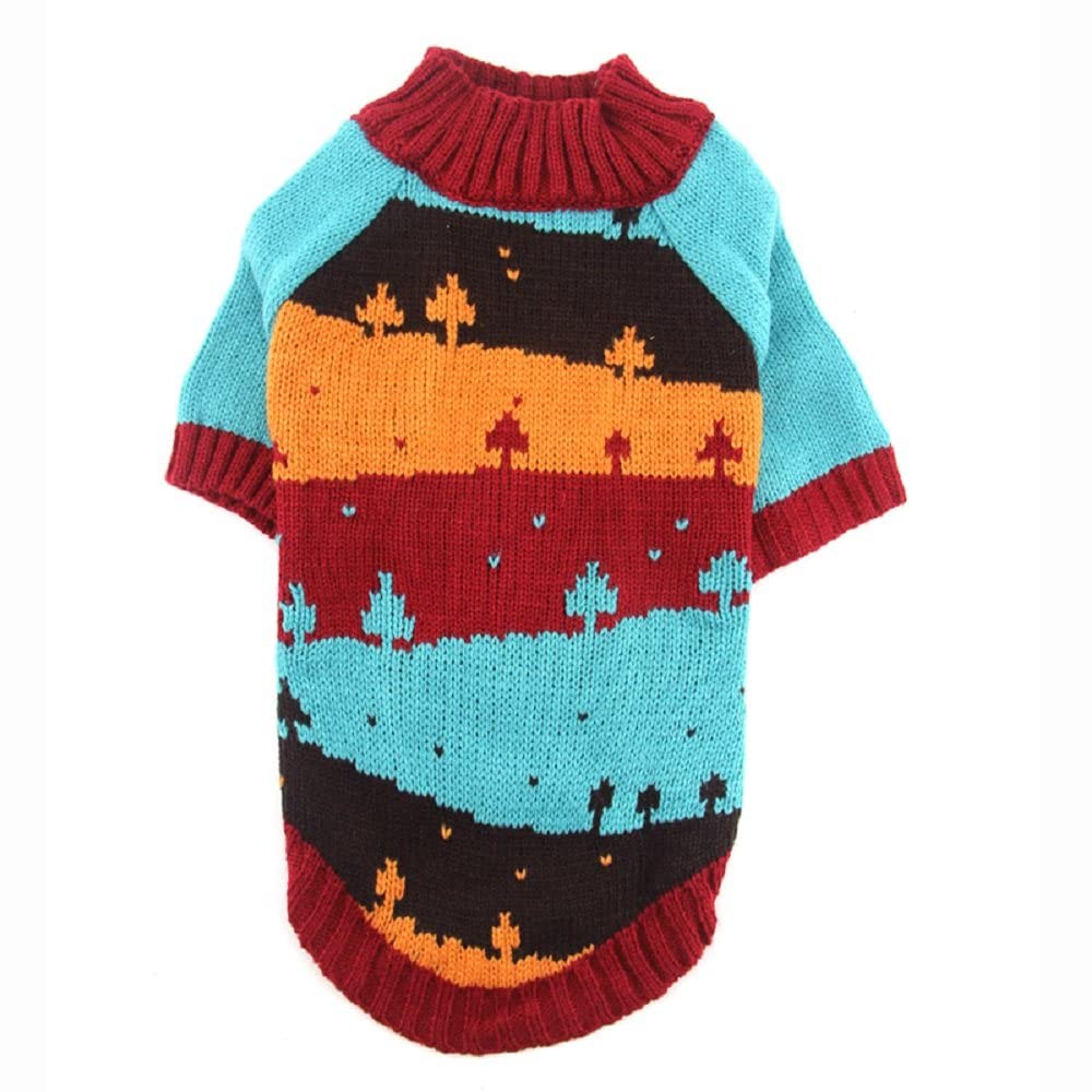 HUANSUN Funny Christmas Dog Sweater - Warm Winter Turtleneck Outfit for Small Dogs & Cats - Perfect for Holiday Photos & Indoor Cozy Wear