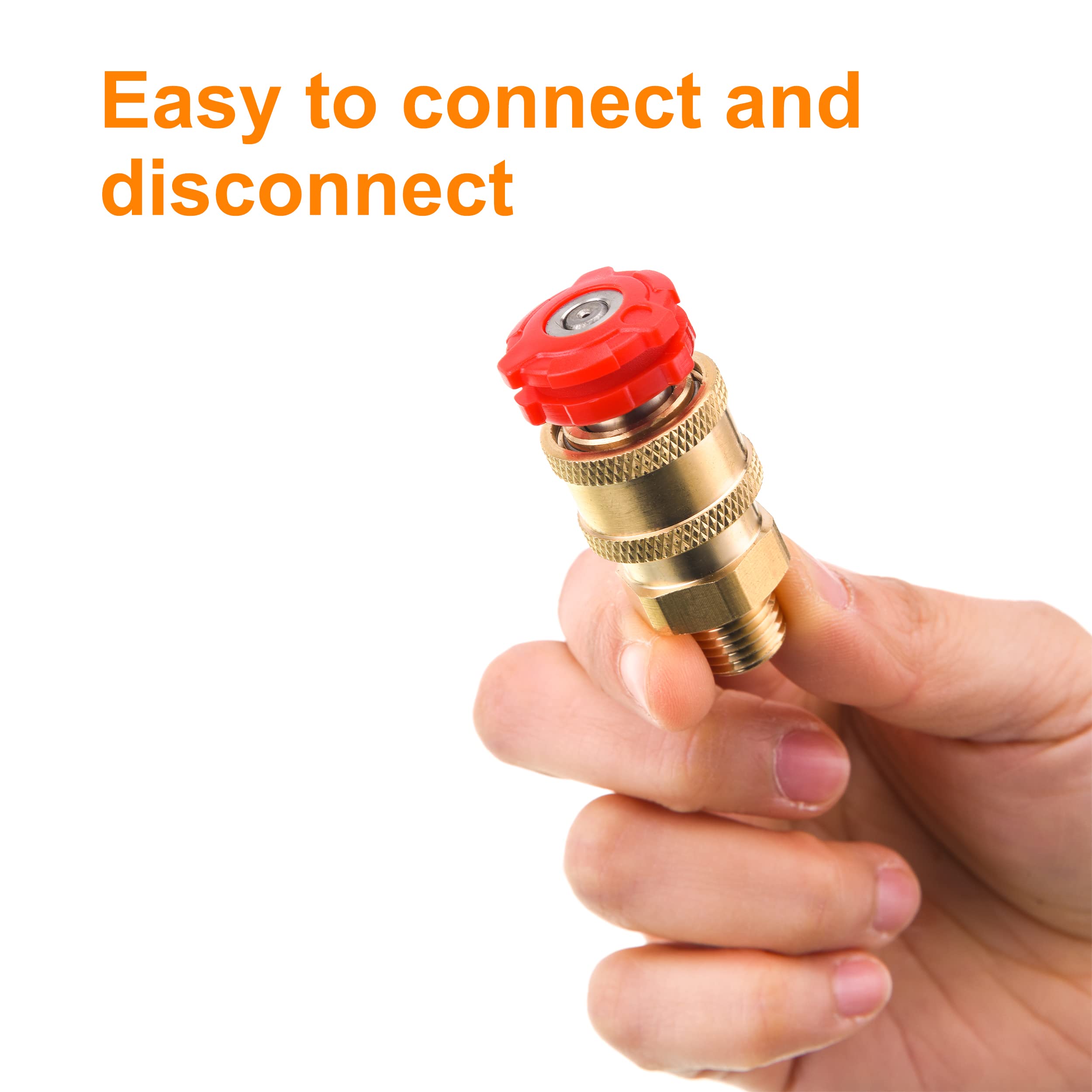 RIDGE WASHER 1/4 Inch Quick Connect to NPT Pressure Washer Couplers - High Flow Quick Disconnect Fittings for Power Washer, Garden Hose & Water Sprayer - Perfect for Car Washing, Deck Cleaning & Outdoor Use