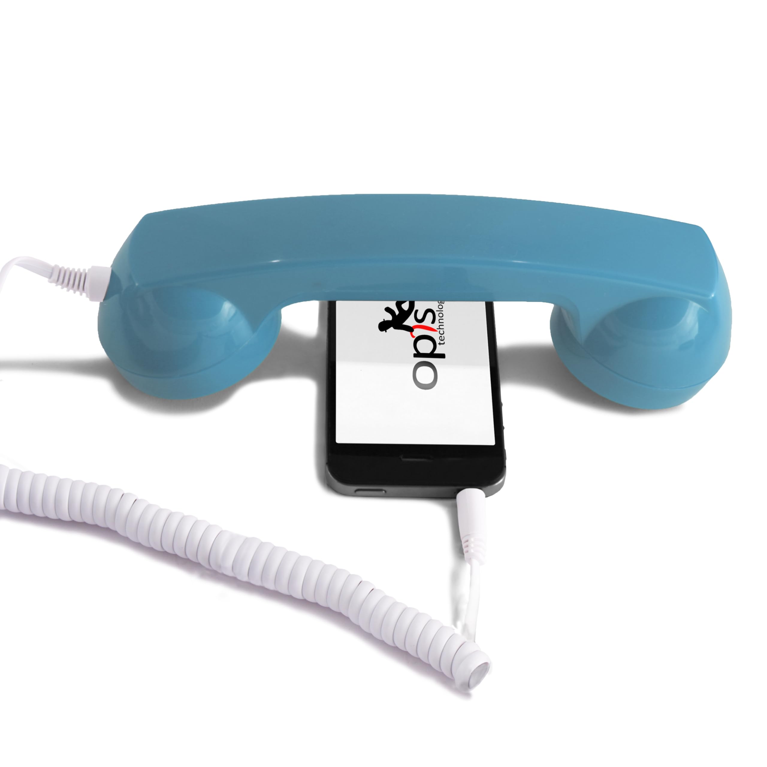 Vintage Retro Phone Handset for Cell Phone - USB & 3.5mm Jack Compatible, Classic Telephone Receiver for Smartphones (Azure Blue) - Perfect for Nostalgic Calls, Office Use, and Vintage Decor